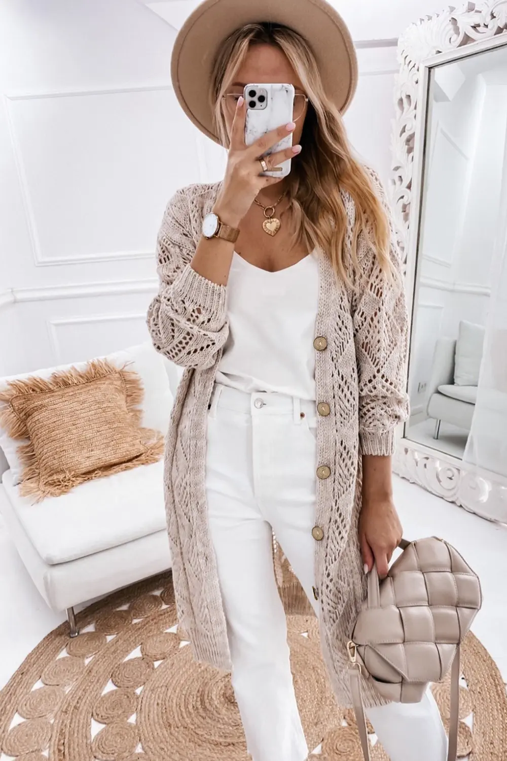 V-Neck Long Sleeve Cardigan, image 8