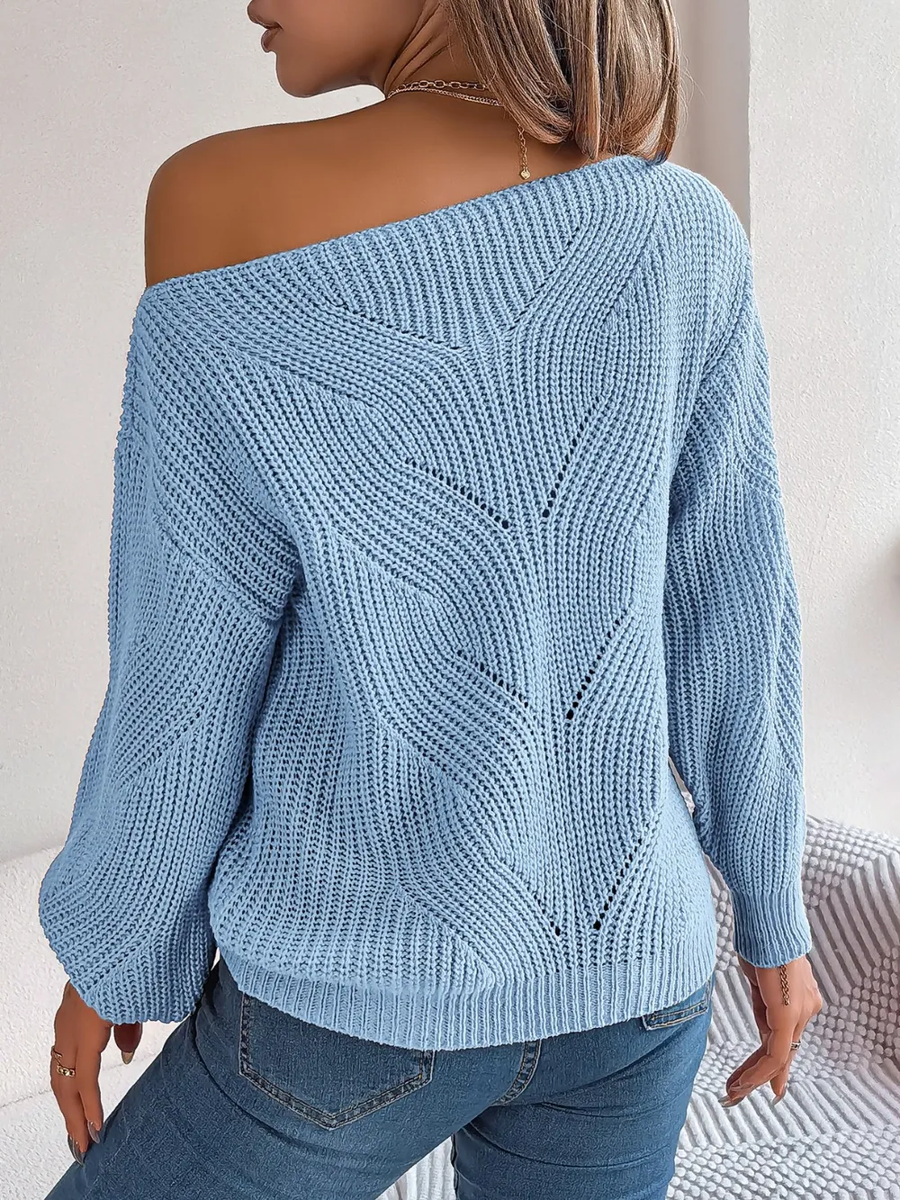 Openwork Long Sleeve Sweater, image 10