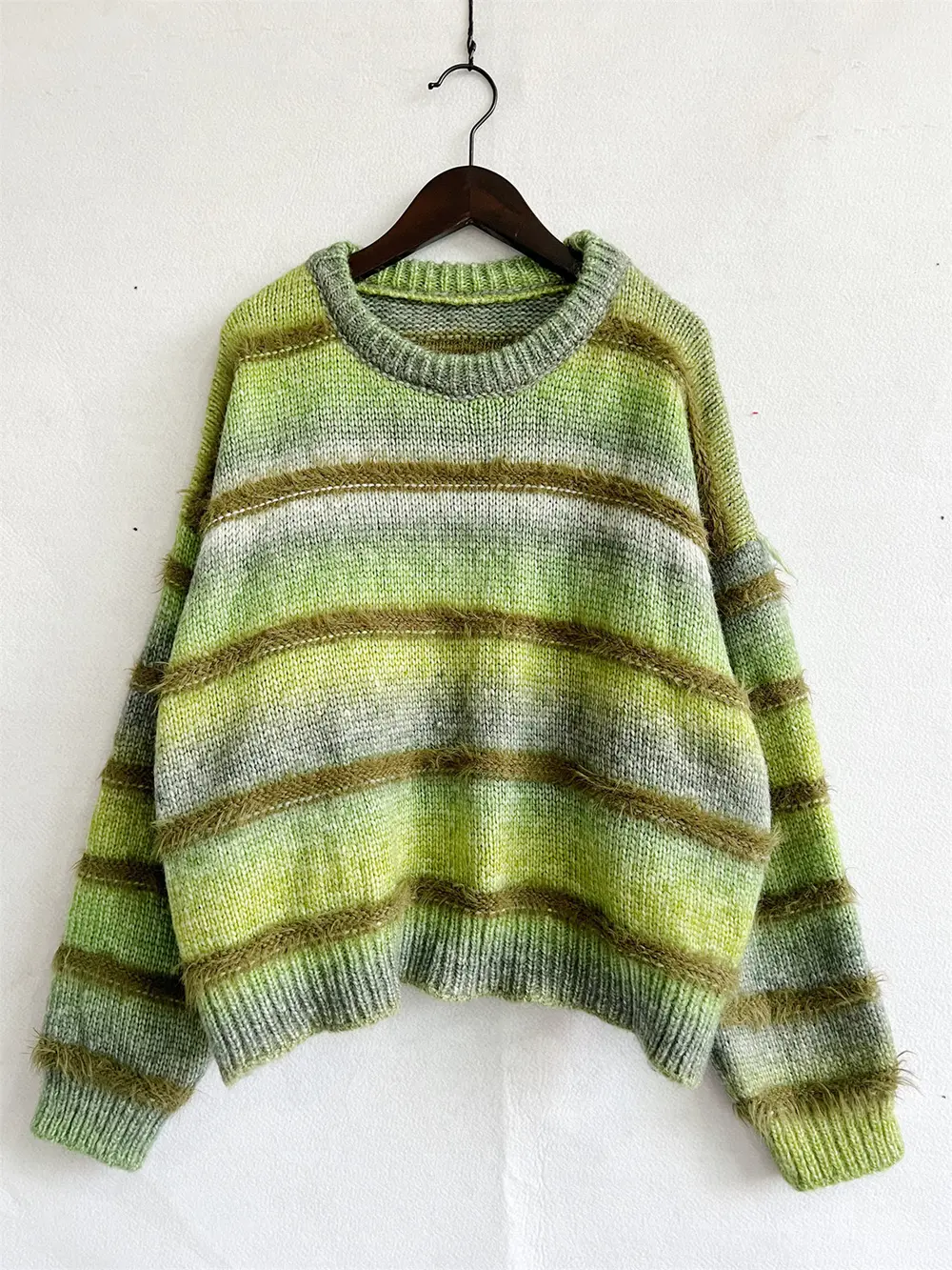 Striped Round Neck Long Sleeve Sweater, image 11