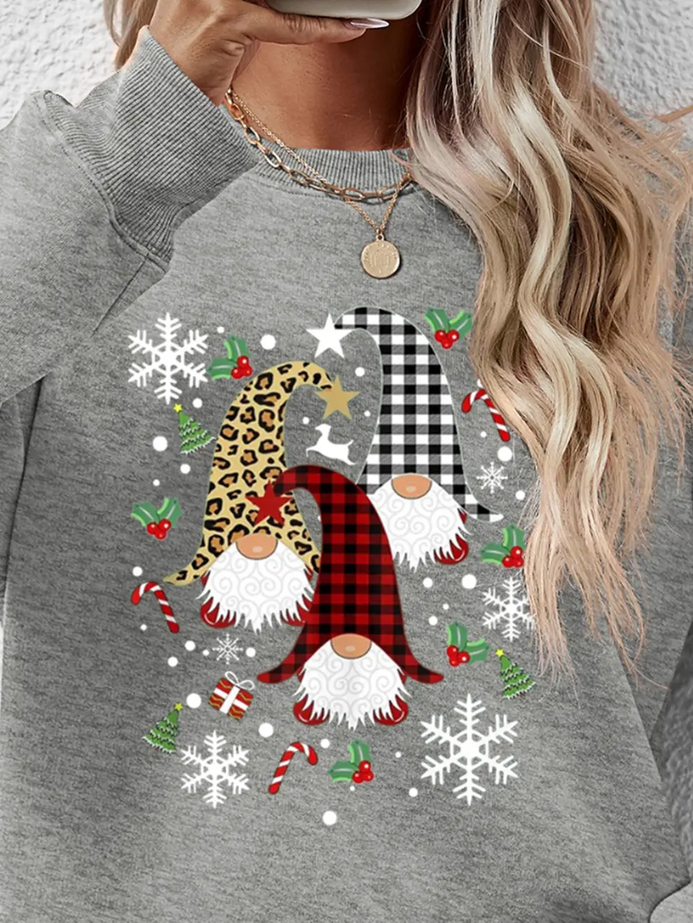 Faceless Gnomes Graphic Drop Shoulder Sweatshirt, image 26