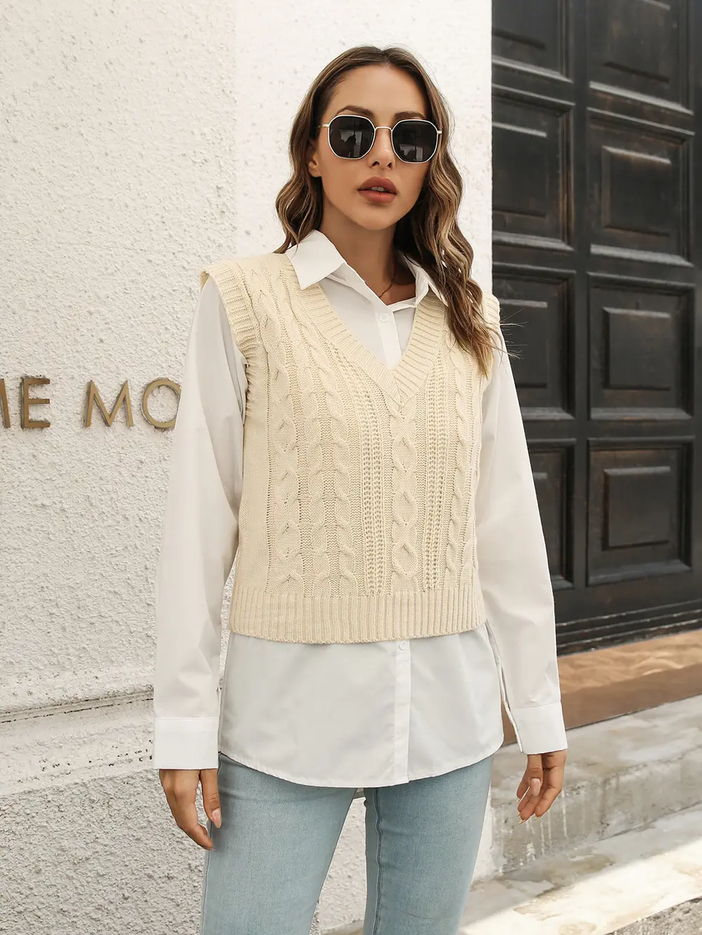 Urban Style V-Neck Sweater Vest, image 2