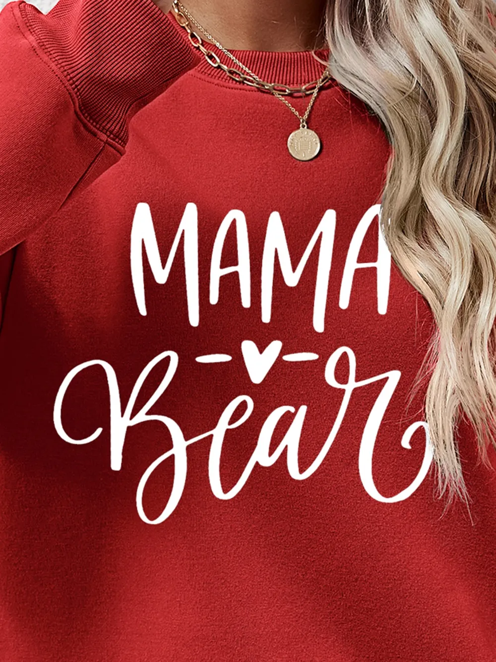 Letter Graphic Round Neck Long Sleeve Sweatshirt, image 9