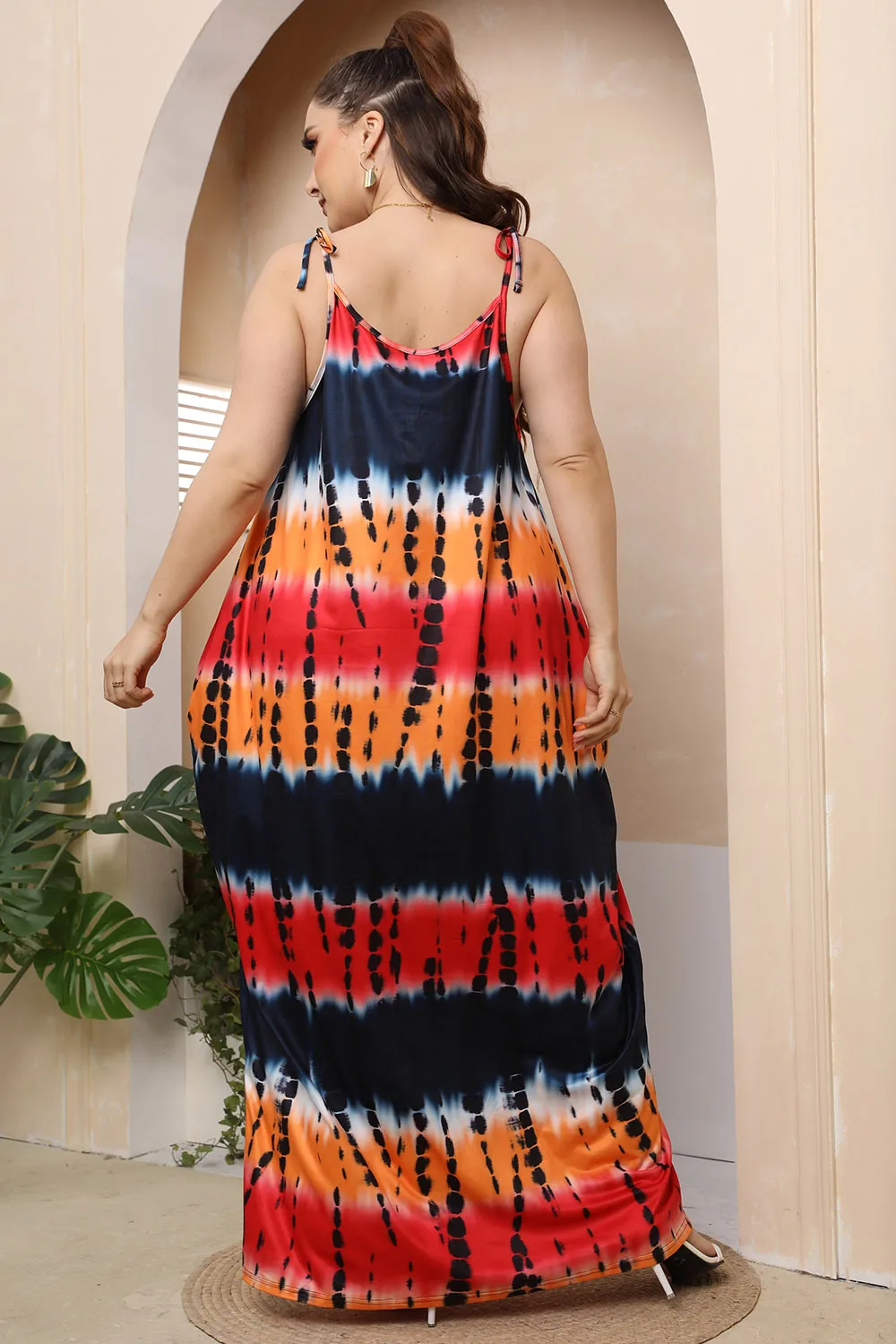 Plus Size Tie-Shoulder Maxi Dress, image 3