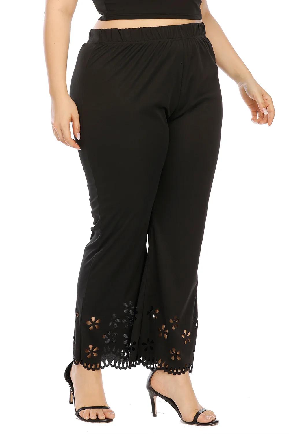 Plus Size Openwork Detail Pants, image 4