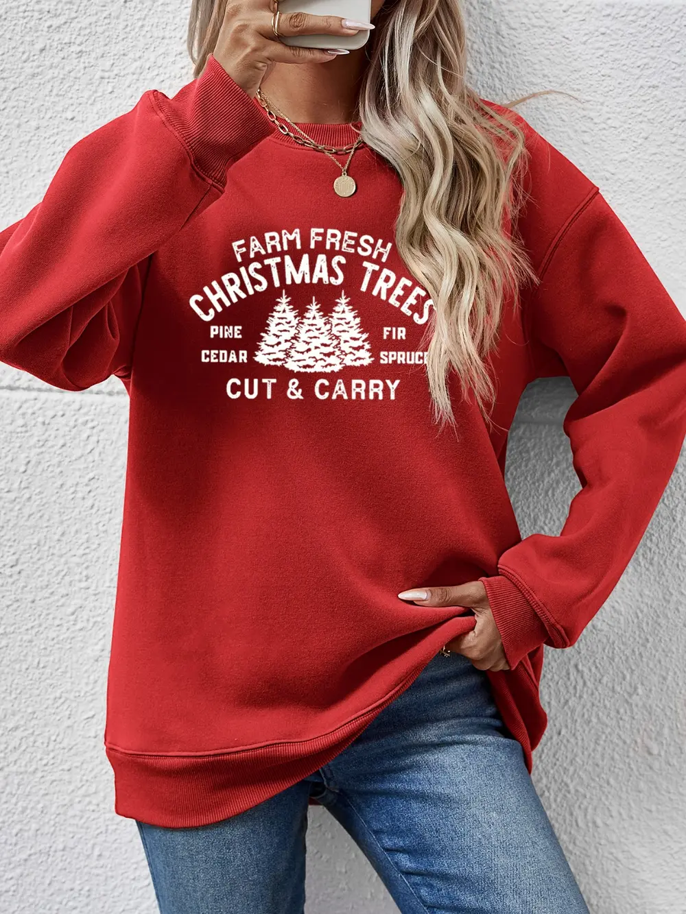 Round Neck Graphic Long Sleeve Sweatshirt, image 10