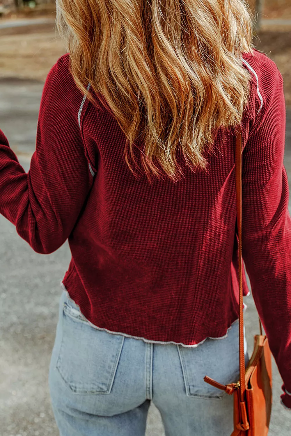 Christmas Tree Sequin Waffle Knit Long Sleeve Sweatshirt, image 3