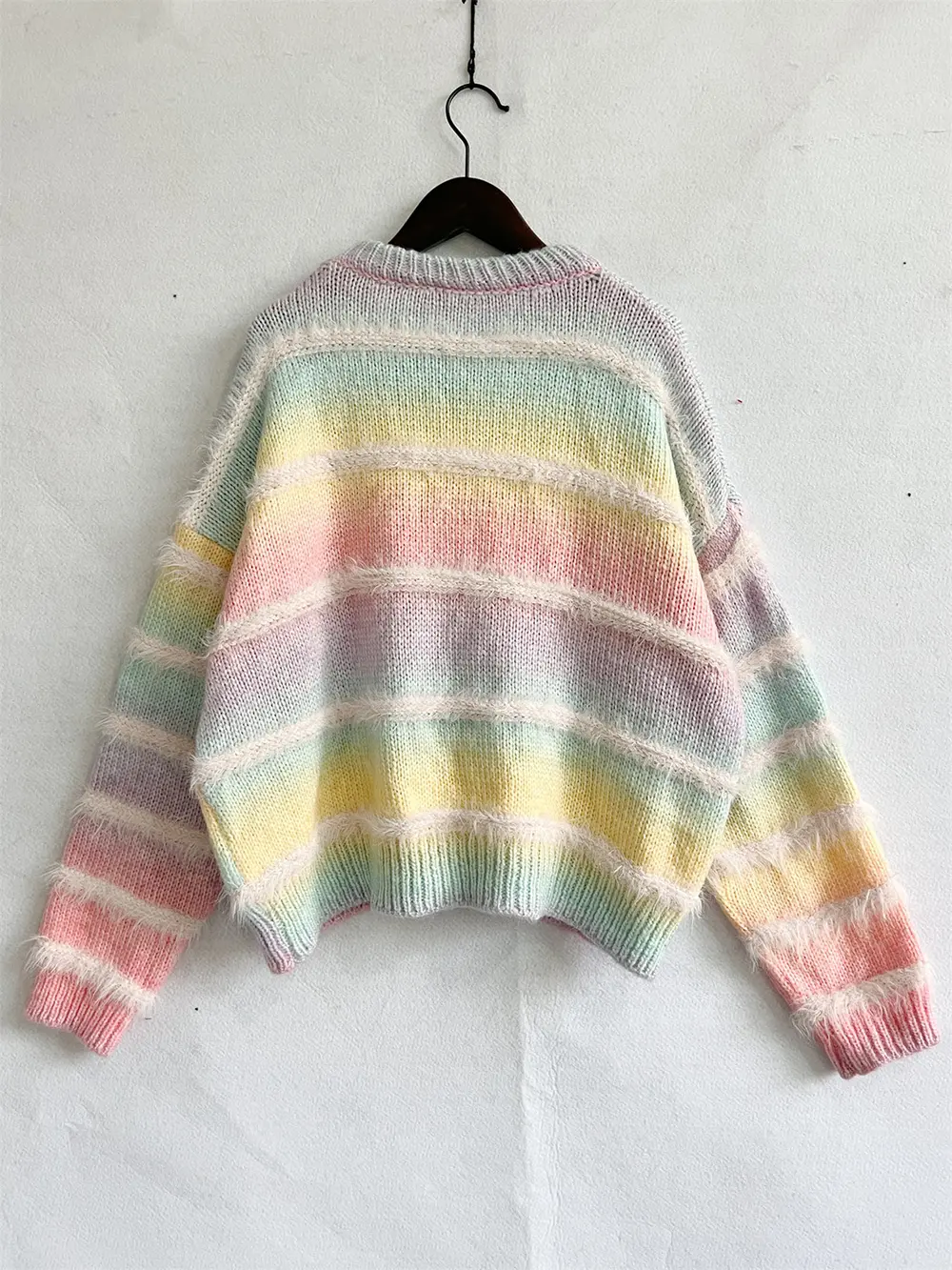 Striped Round Neck Long Sleeve Sweater, image 5