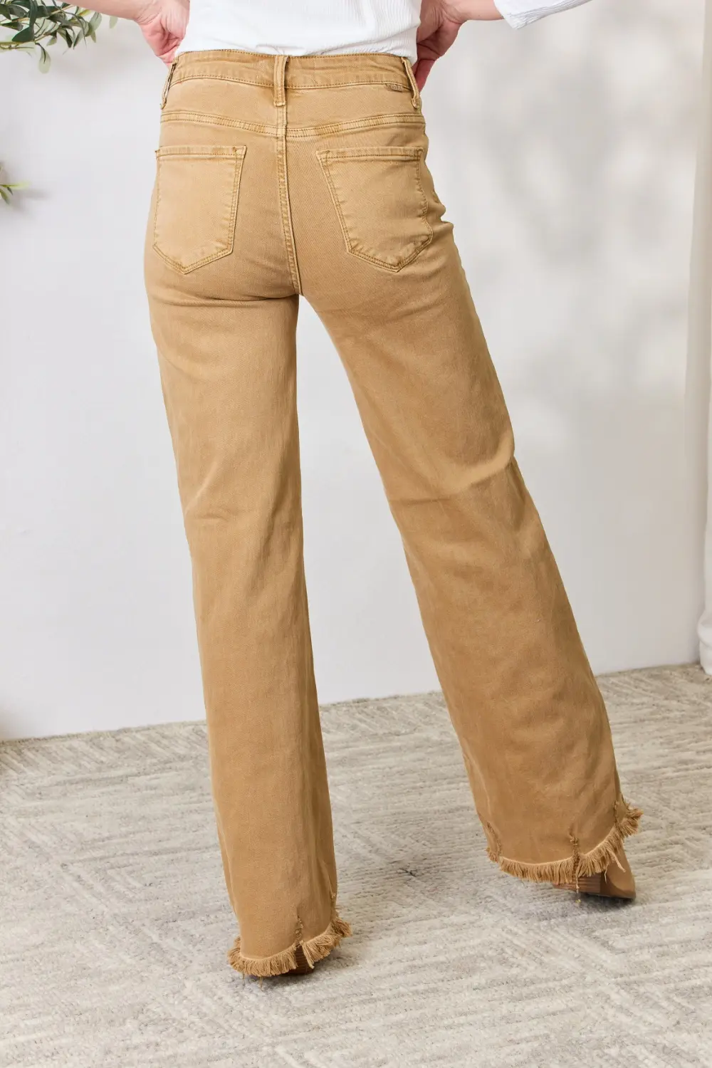 Full Size Fringe Hem Wide Leg Jeans, image 11