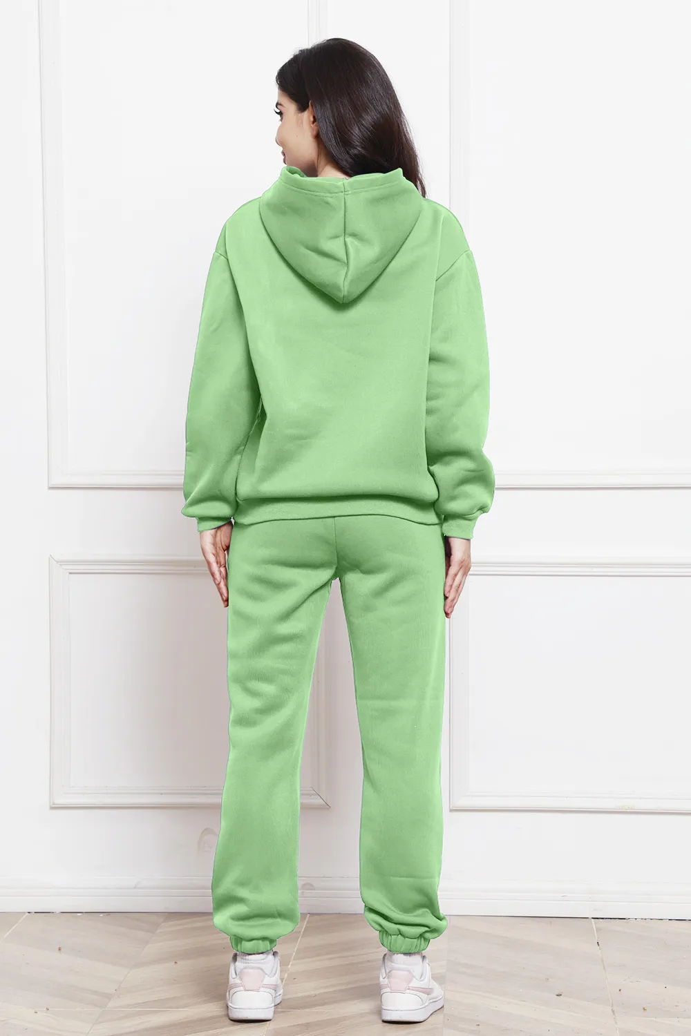 Drop Shoulder Long Sleeve Hoodie and Pants Set, image 3