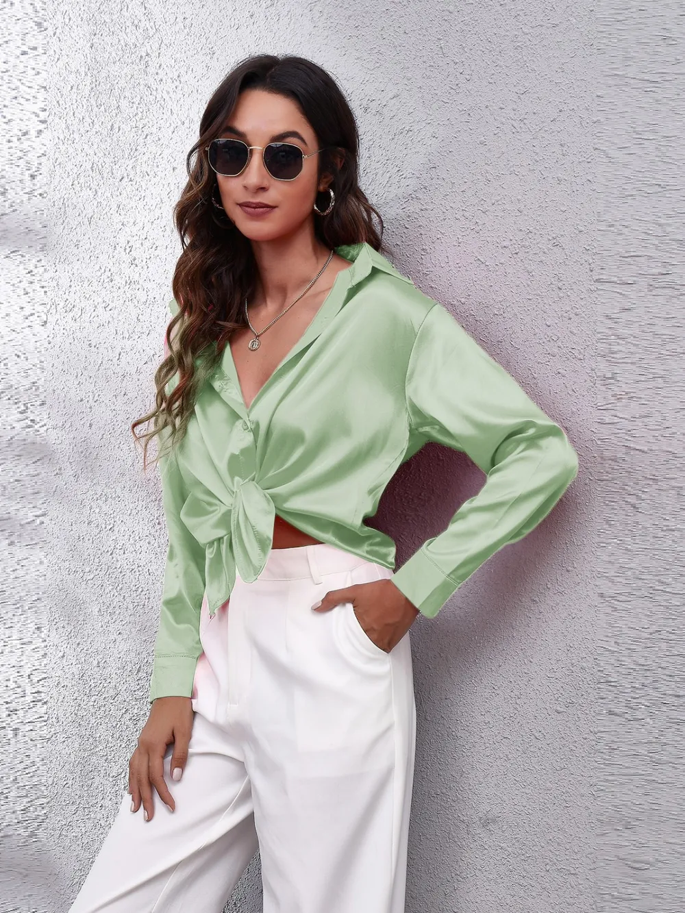 Button Up Collared Neck Long Sleeve Shirt, image 7