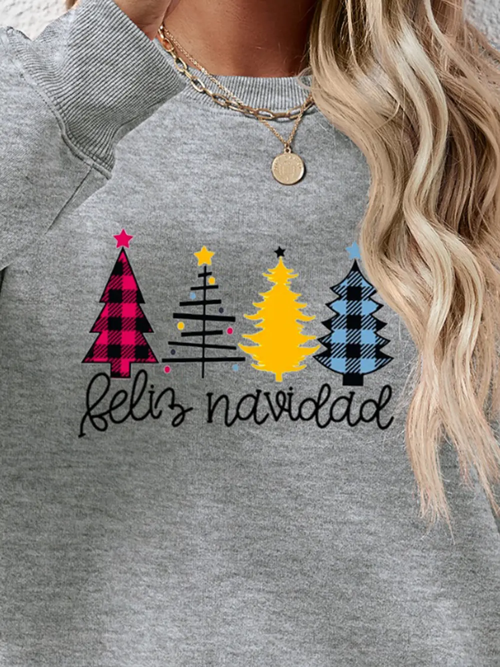 Round Neck Graphic Long Sleeve Sweatshirt, image 4