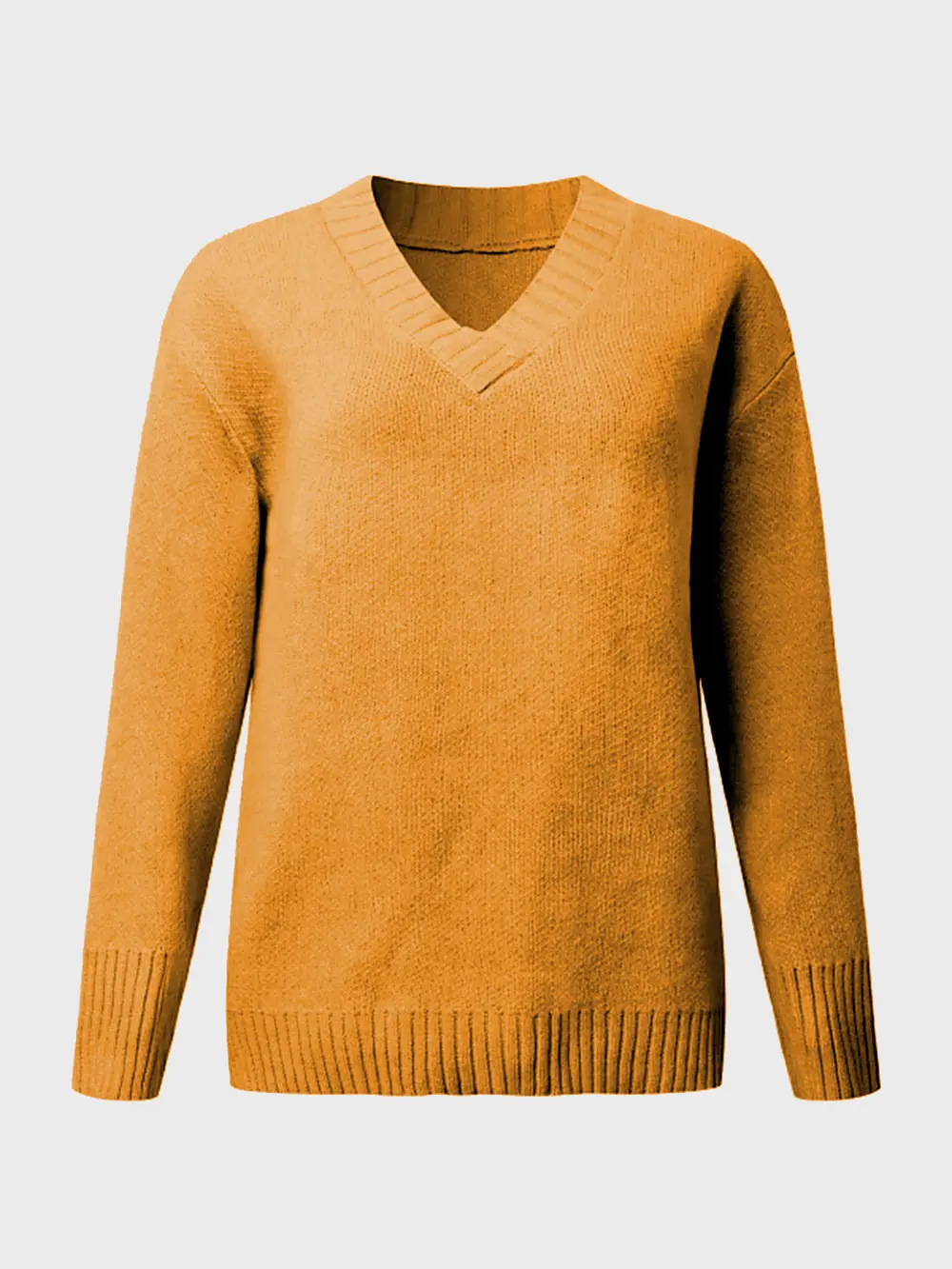 V-Neck Long Sleeve Knit Top, image 20