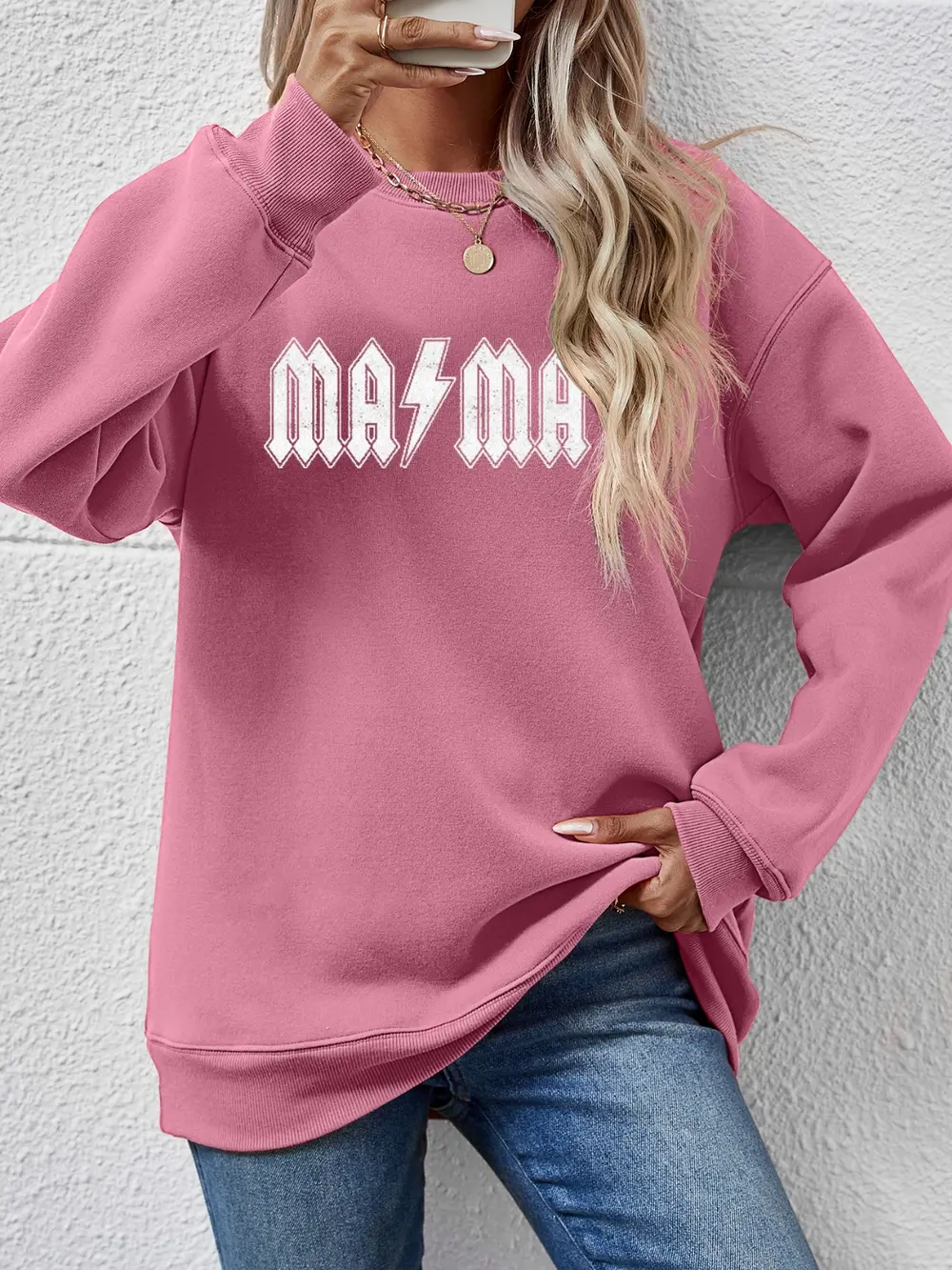 Letter Graphic Dropped Shoulder Sweatshirt, image 10