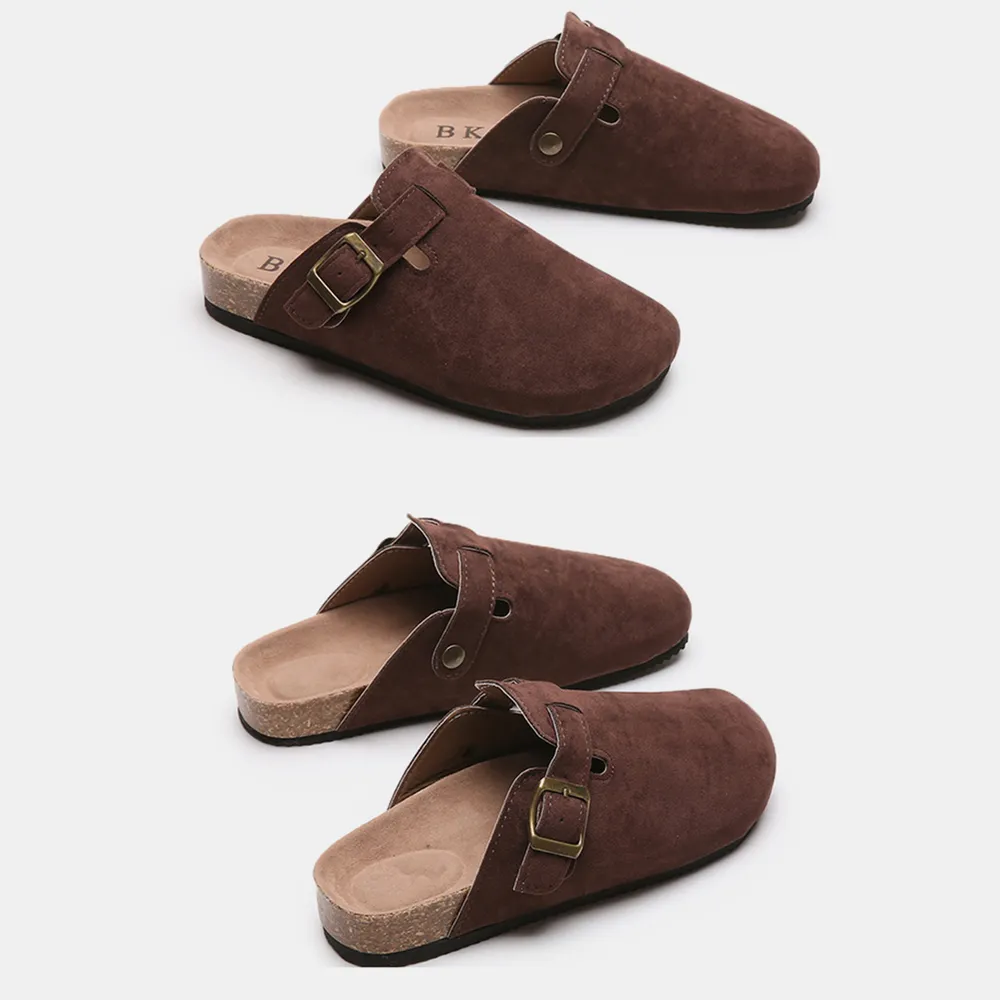 Suede Closed Toe Buckle Slide, image 12
