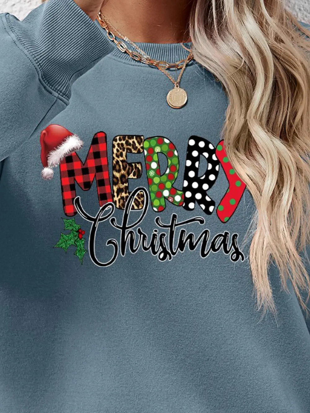 MERRY CHRISTMAS Round Neck Dropped Shoulder Sweatshirt, image 11