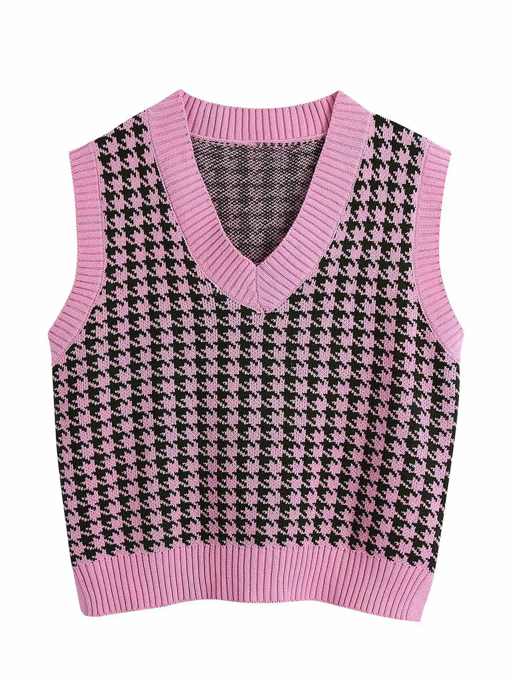 Houndstooth V-Neck Sweater Vest, image 16