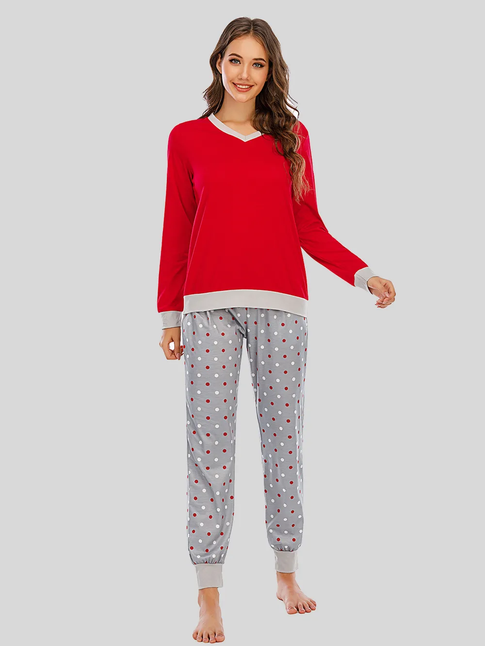 Long Sleeve Top and Polka Dot Pants Set, image 7