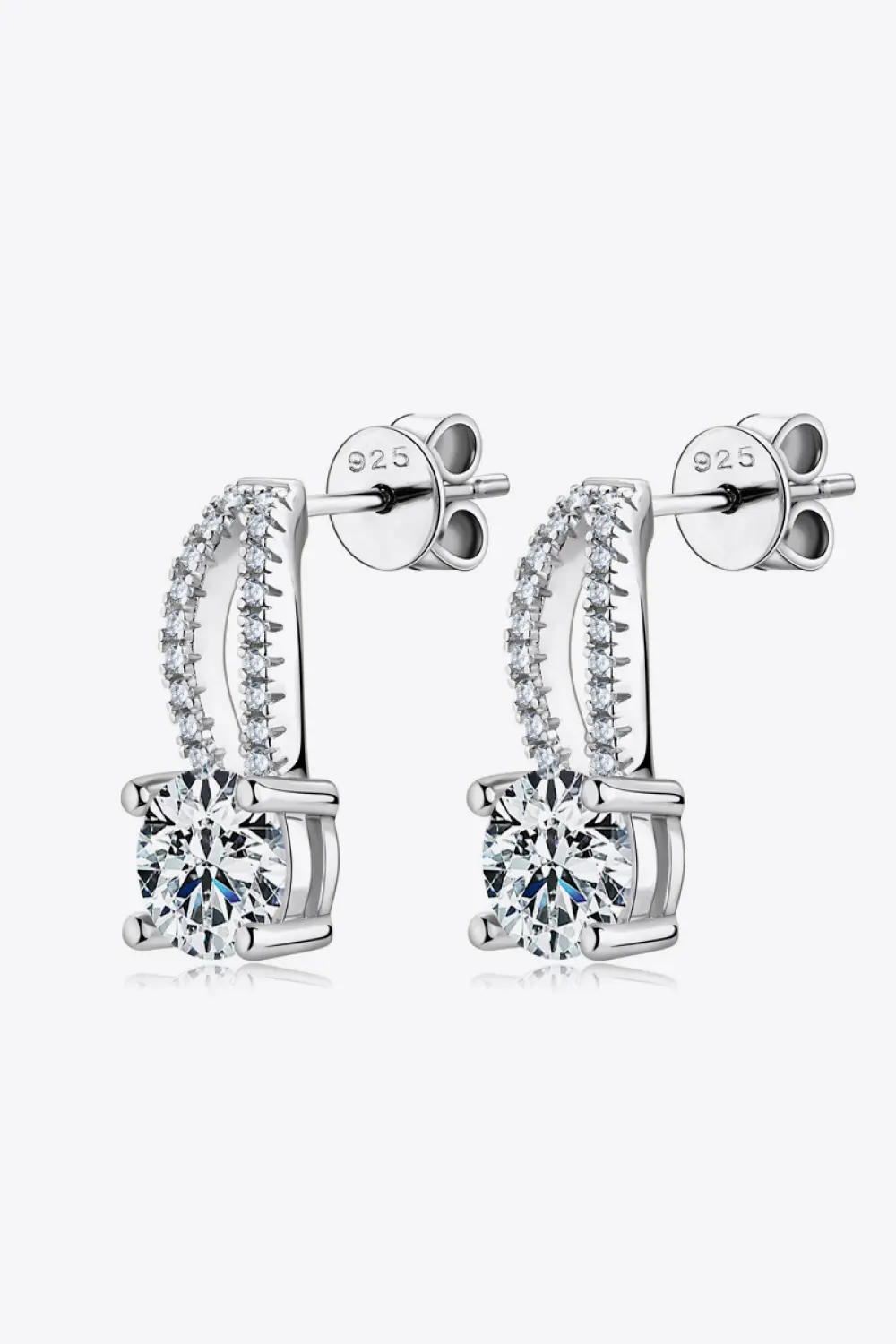 1 Carat Moissanite 925 Sterling Silver Earrings, image 9