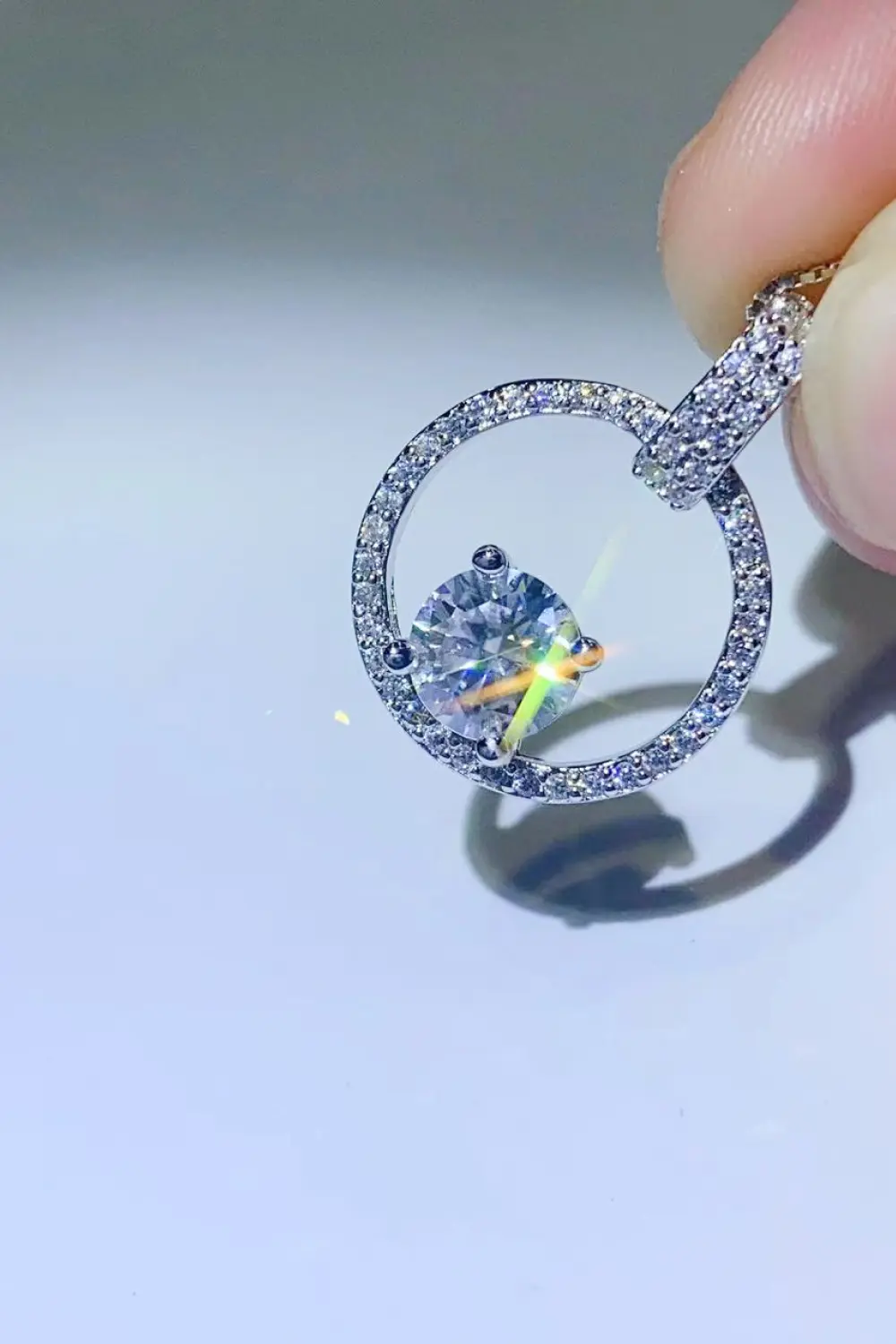 1 Carat Moissanite 925 Sterling Silver Necklace, image 3