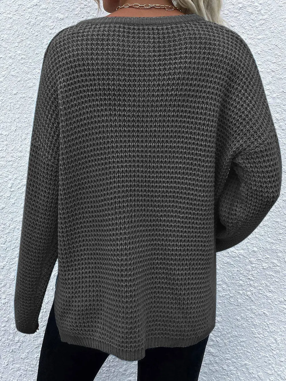 Notched Long Sleeve Sweater, image 15