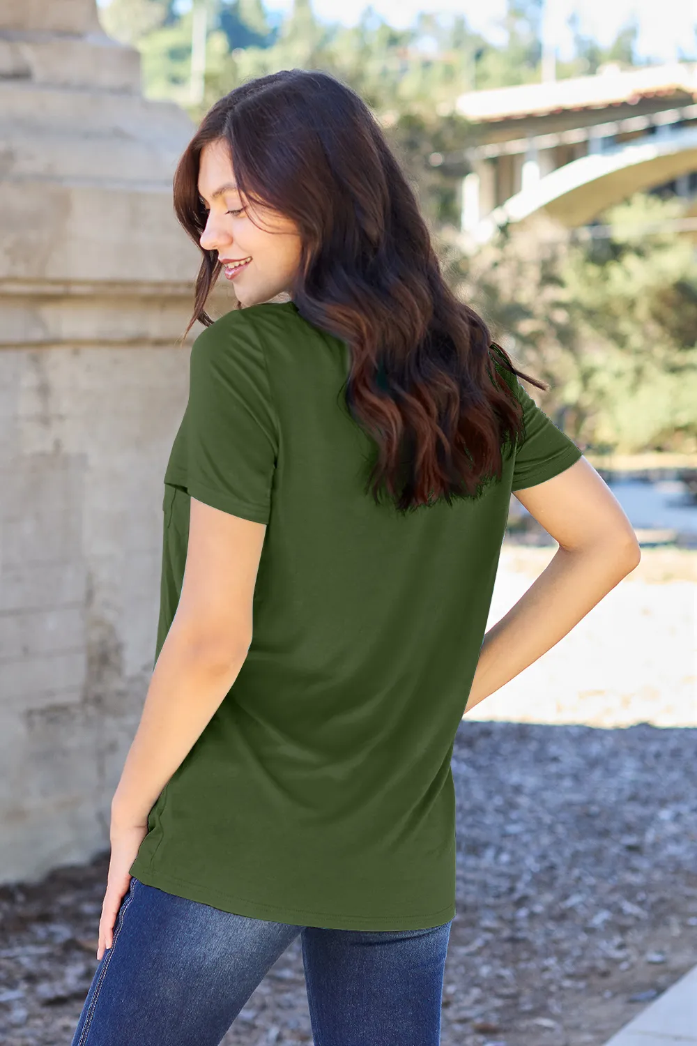 Full Size V-Neck Short Sleeve T-Shirt, image 6