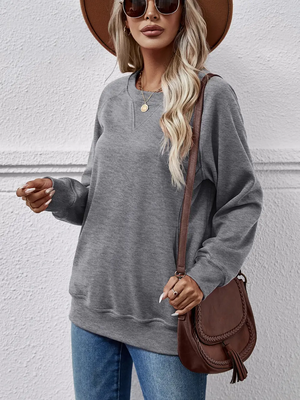 Round Neck Long Sleeve Sweatshirt, image 10