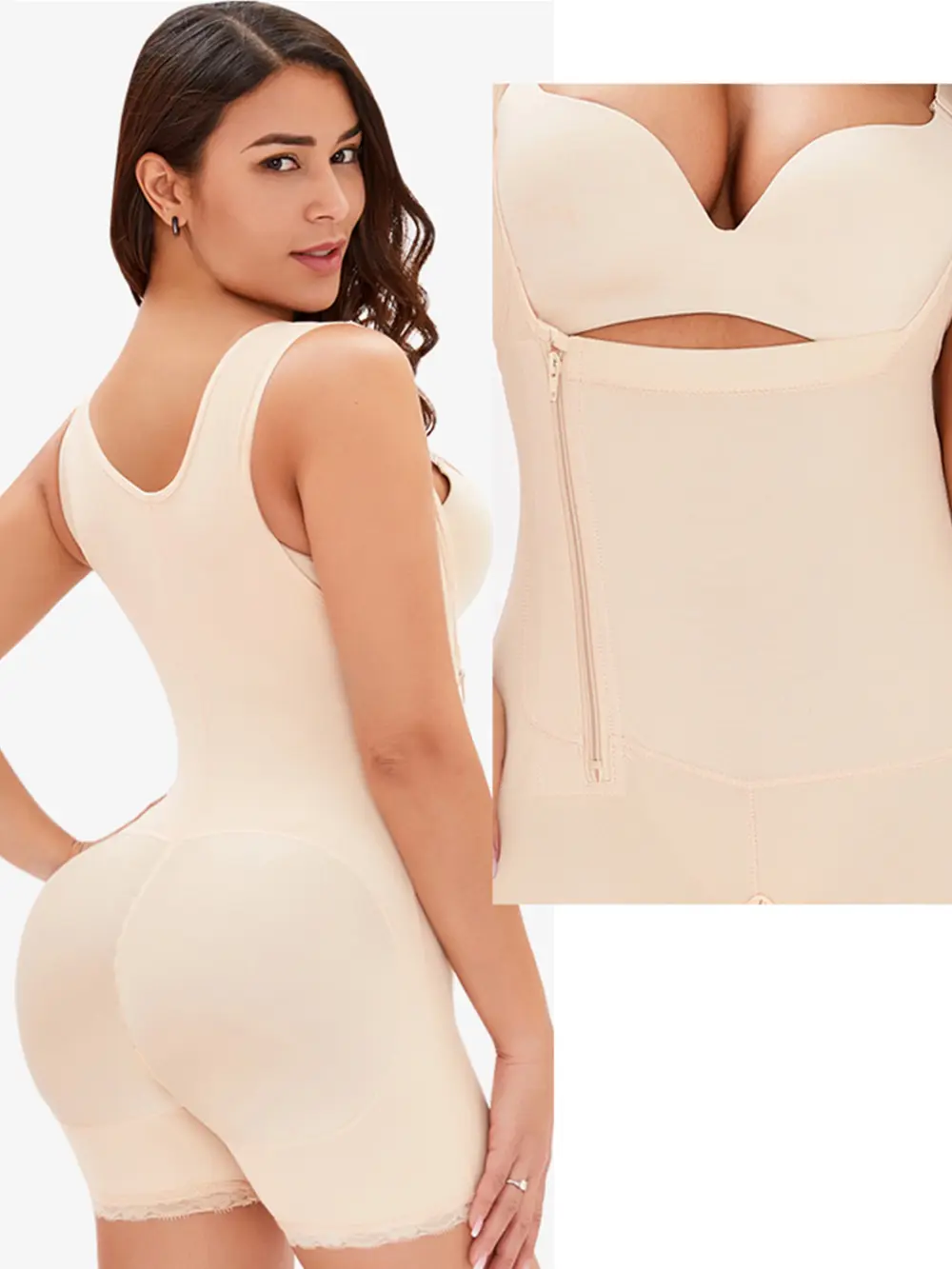 Full Size Side Zip Up Wide Strap Shapewear, image 7