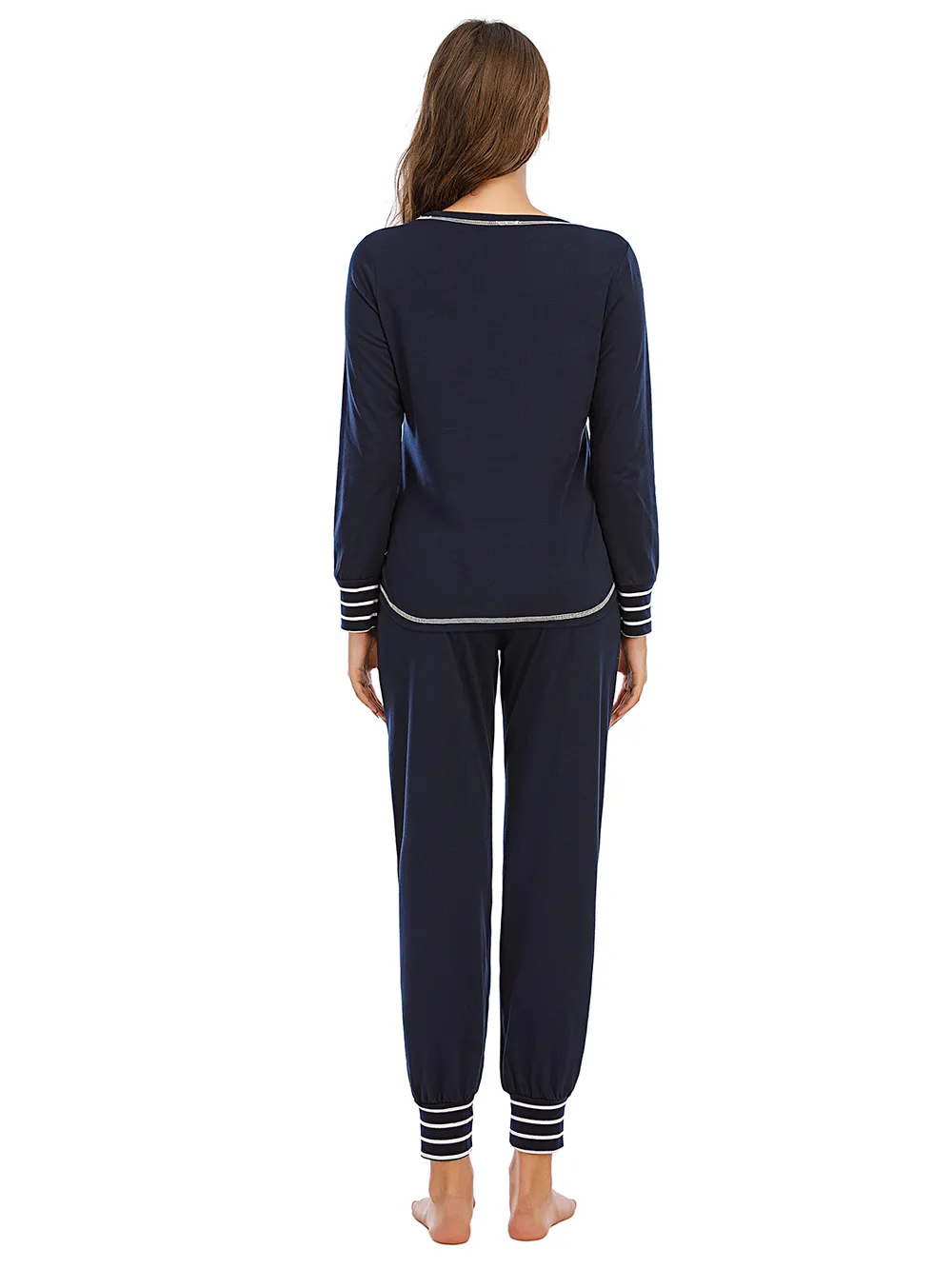 Round Neck Top and Pants Lounge Set, image 6