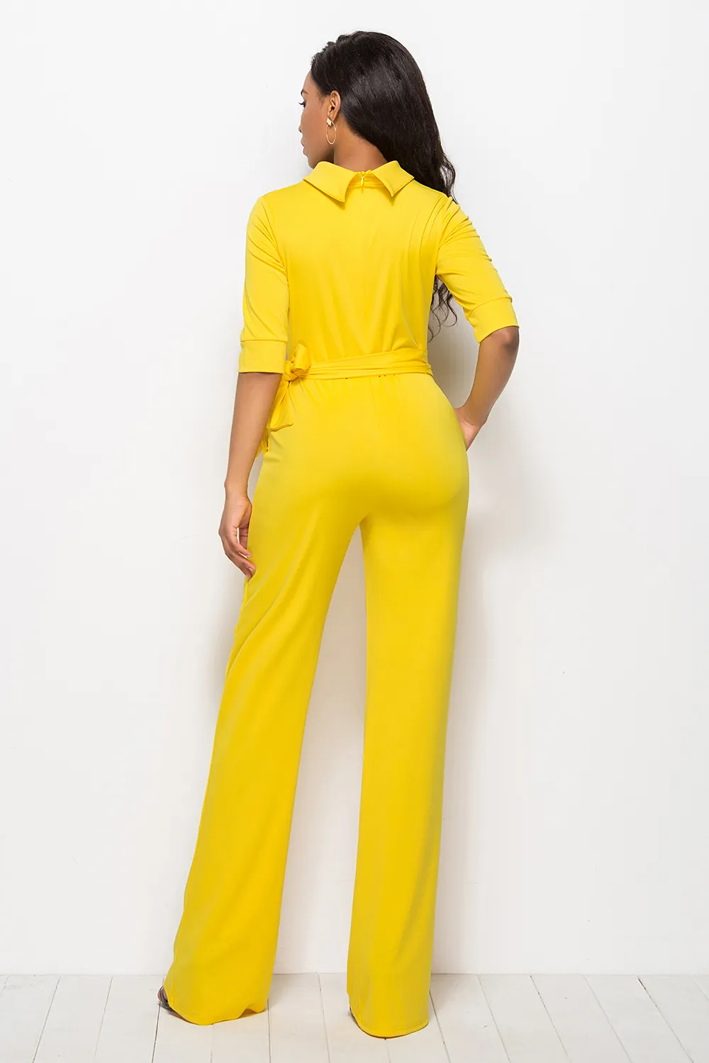 Mock Neck Tie-Waist Half Sleeve Jumpsuit, image 18