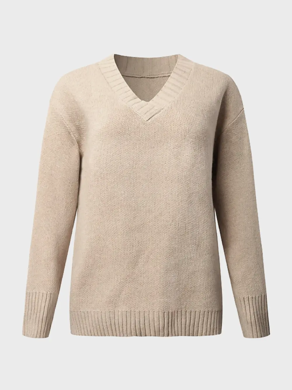 V-Neck Long Sleeve Knit Top, image 10
