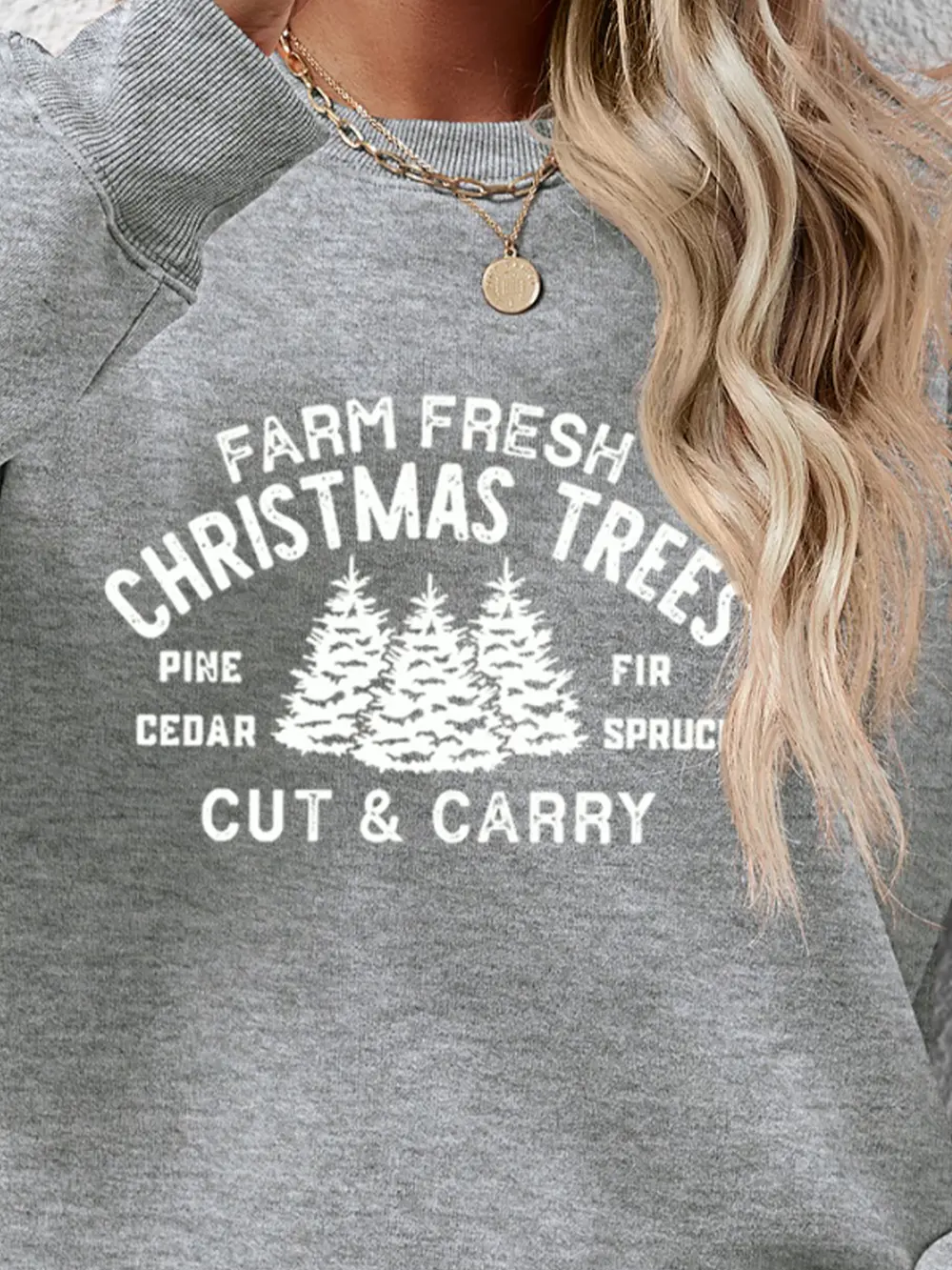 Round Neck Graphic Long Sleeve Sweatshirt, image 8