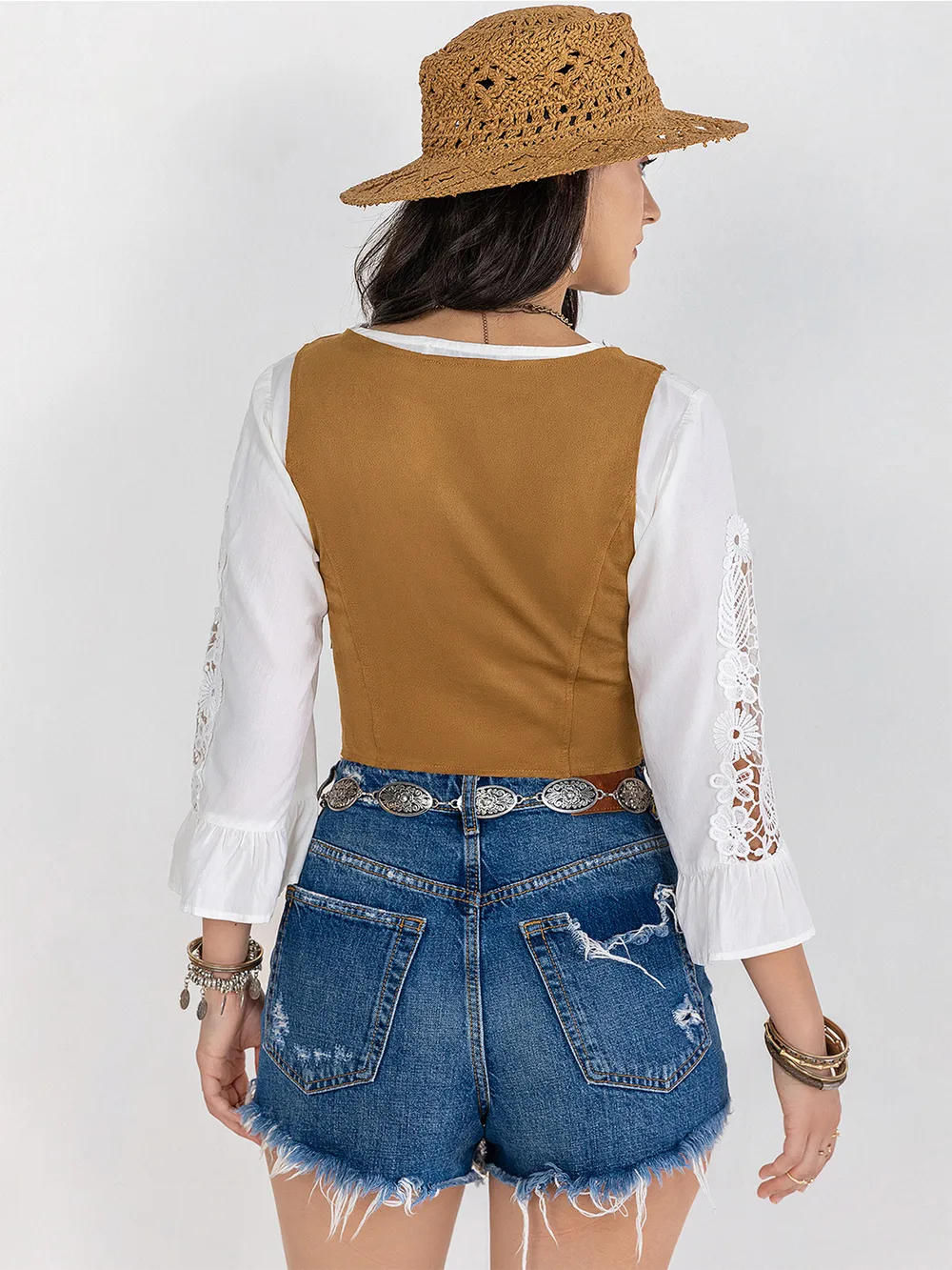 Fringe Lace-Up Vest, image 6