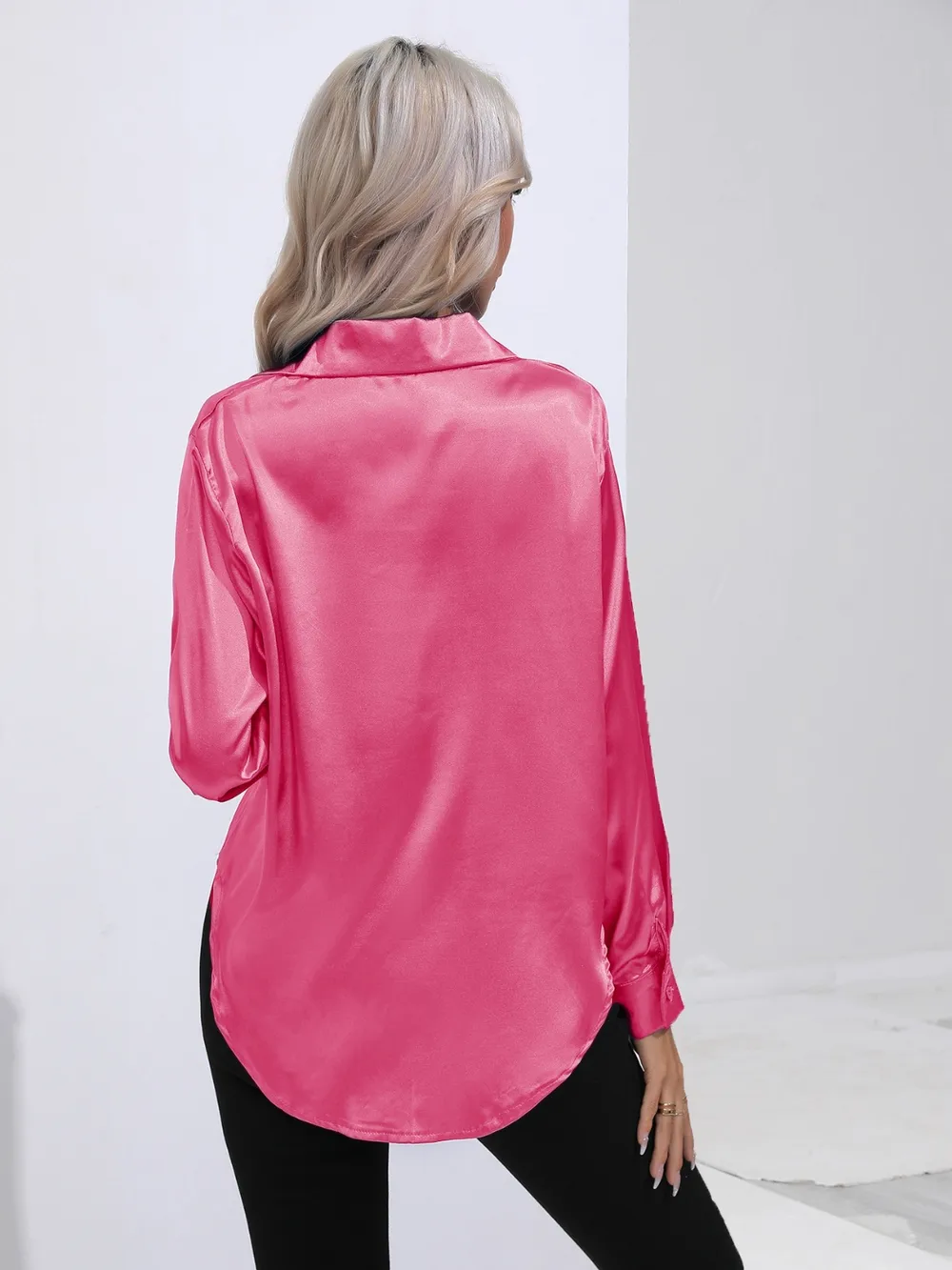 Collared Neck Buttoned Long Sleeve Shirt, image 13