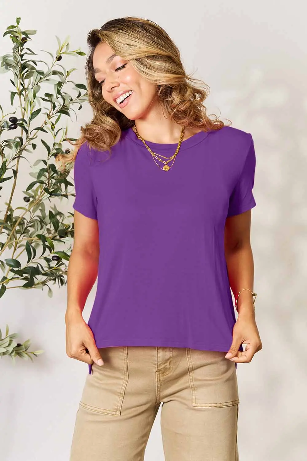 Full Size Round Neck Short Sleeve T-Shirt, image 9