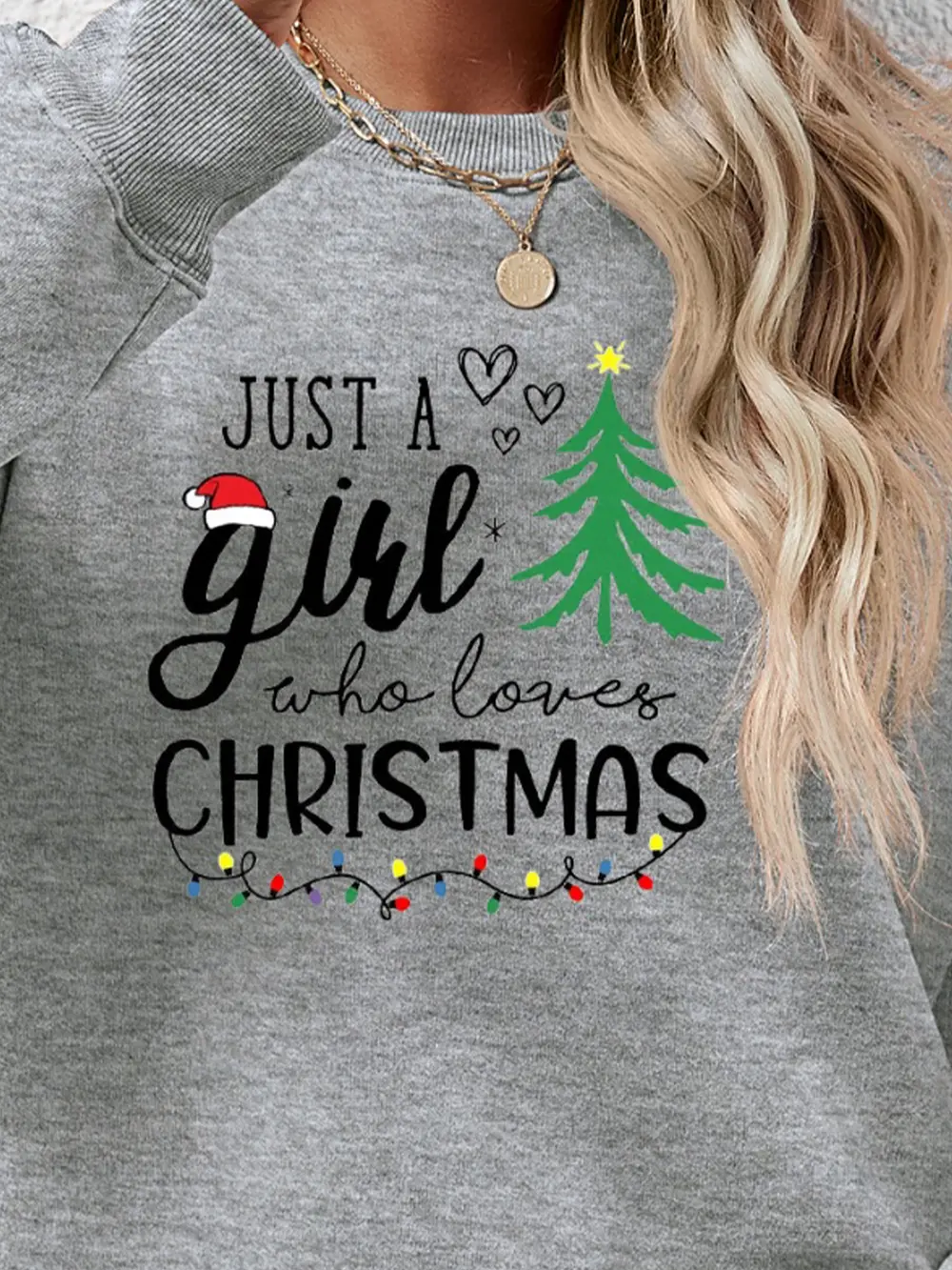 Letter Graphic Round Neck Sweatshirt, image 9