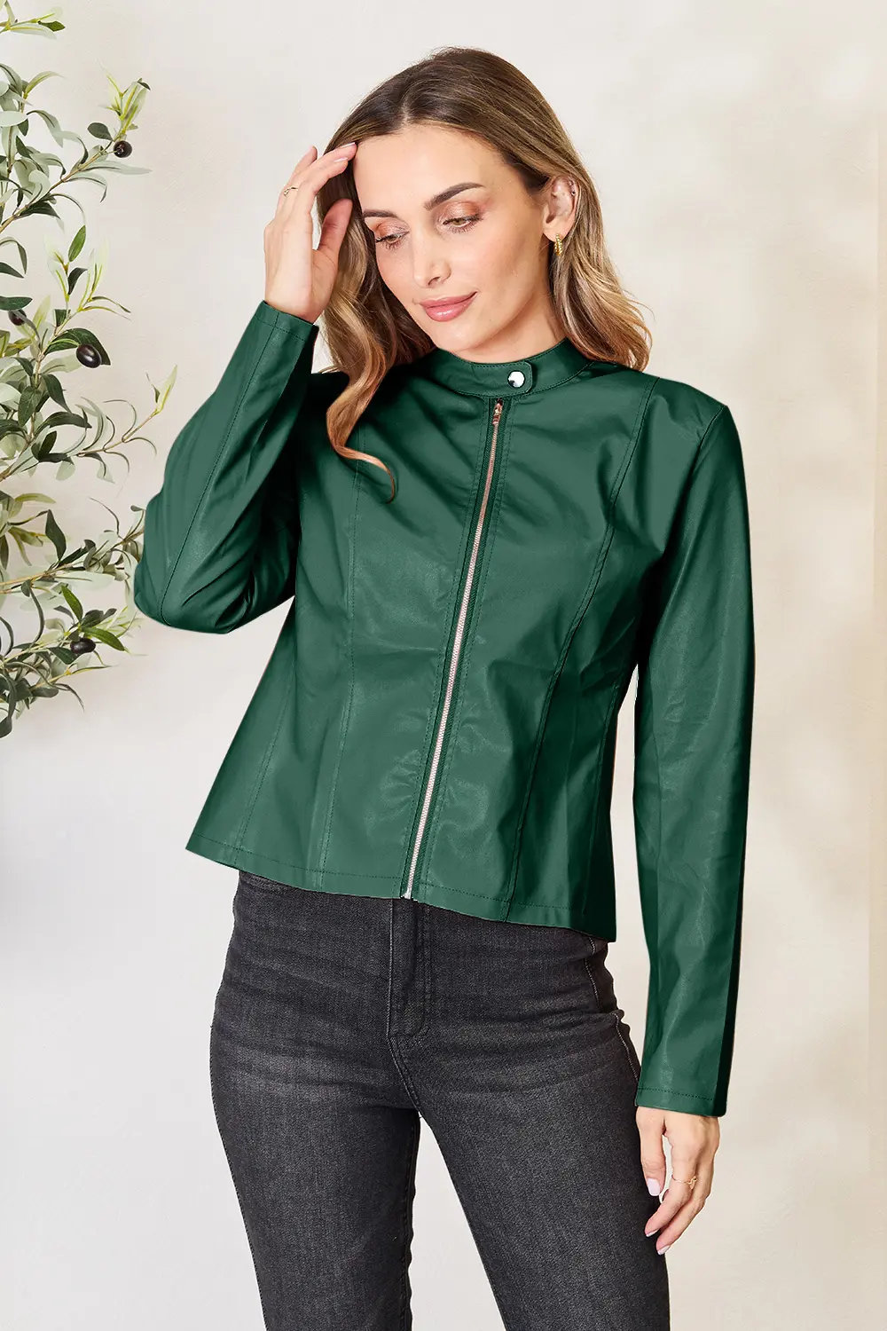Mock Neck Zip Up Jacket, image 21