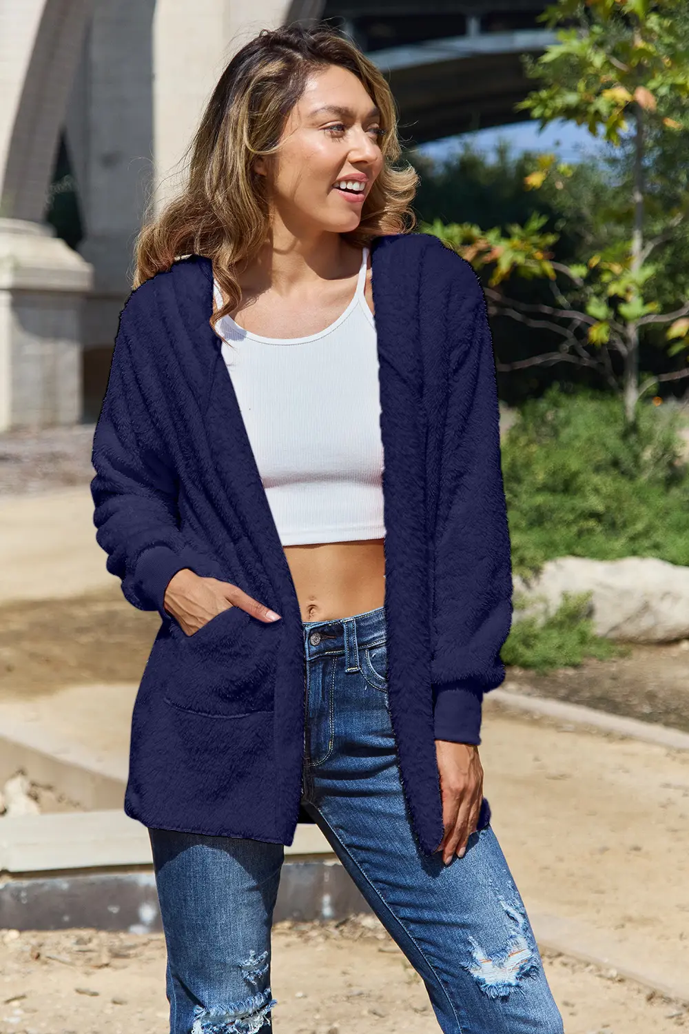 Full Size Teddy Hooded Jacket with Pockets, image 18