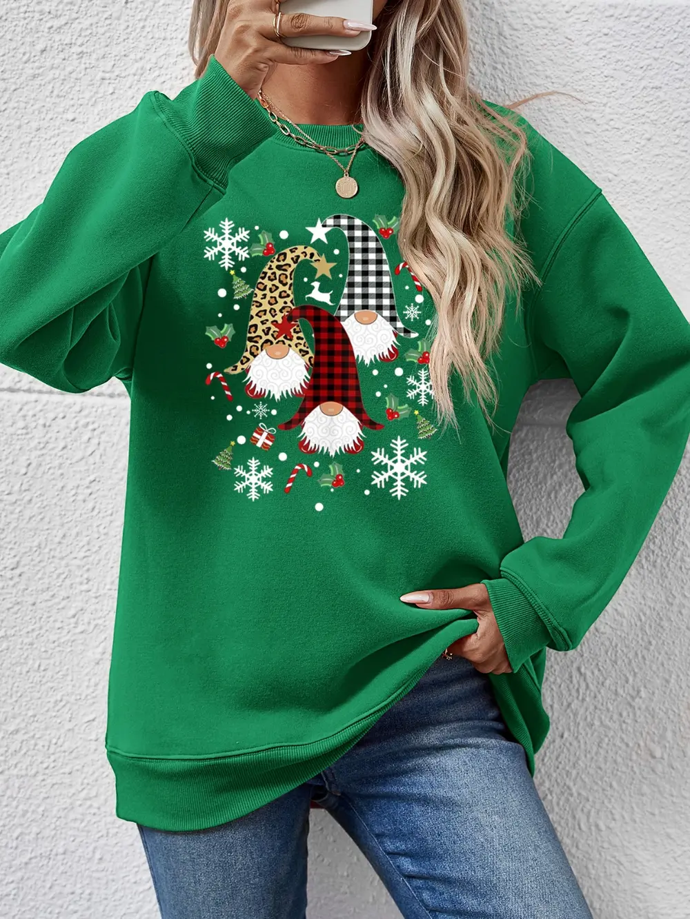 Faceless Gnomes Graphic Drop Shoulder Sweatshirt, image 16