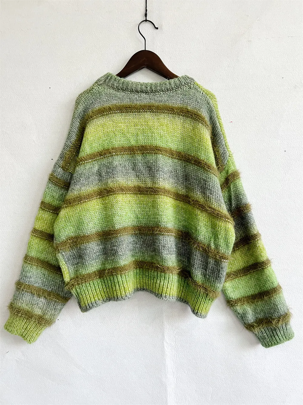 Striped Round Neck Long Sleeve Sweater, image 12