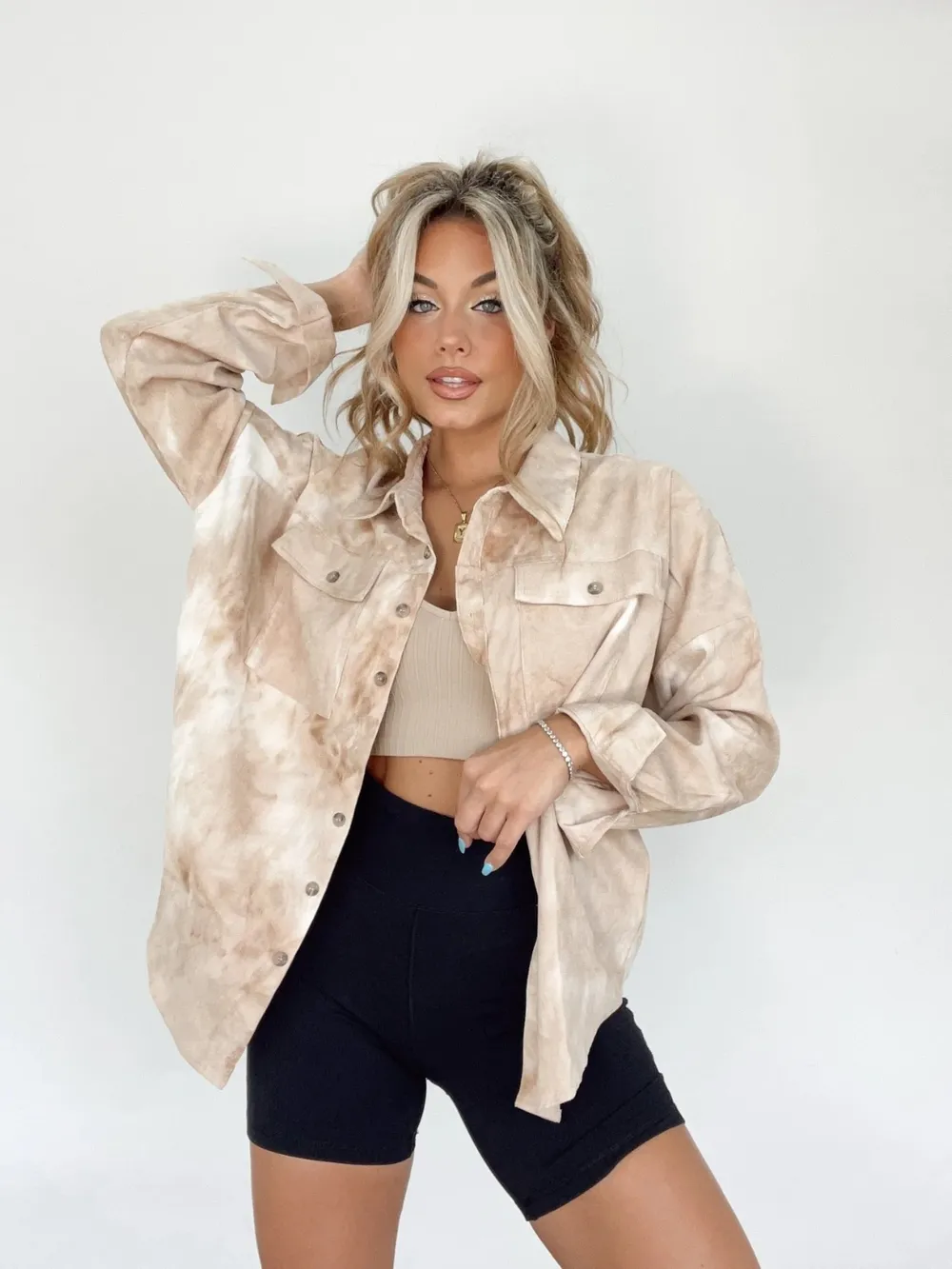 Tie-Dye Button Up Long Sleeve Shirt, image 9
