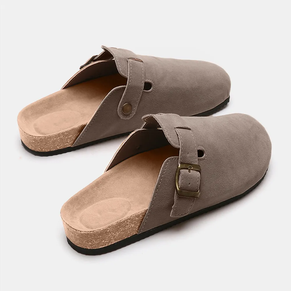 Suede Closed Toe Buckle Slide, image 13