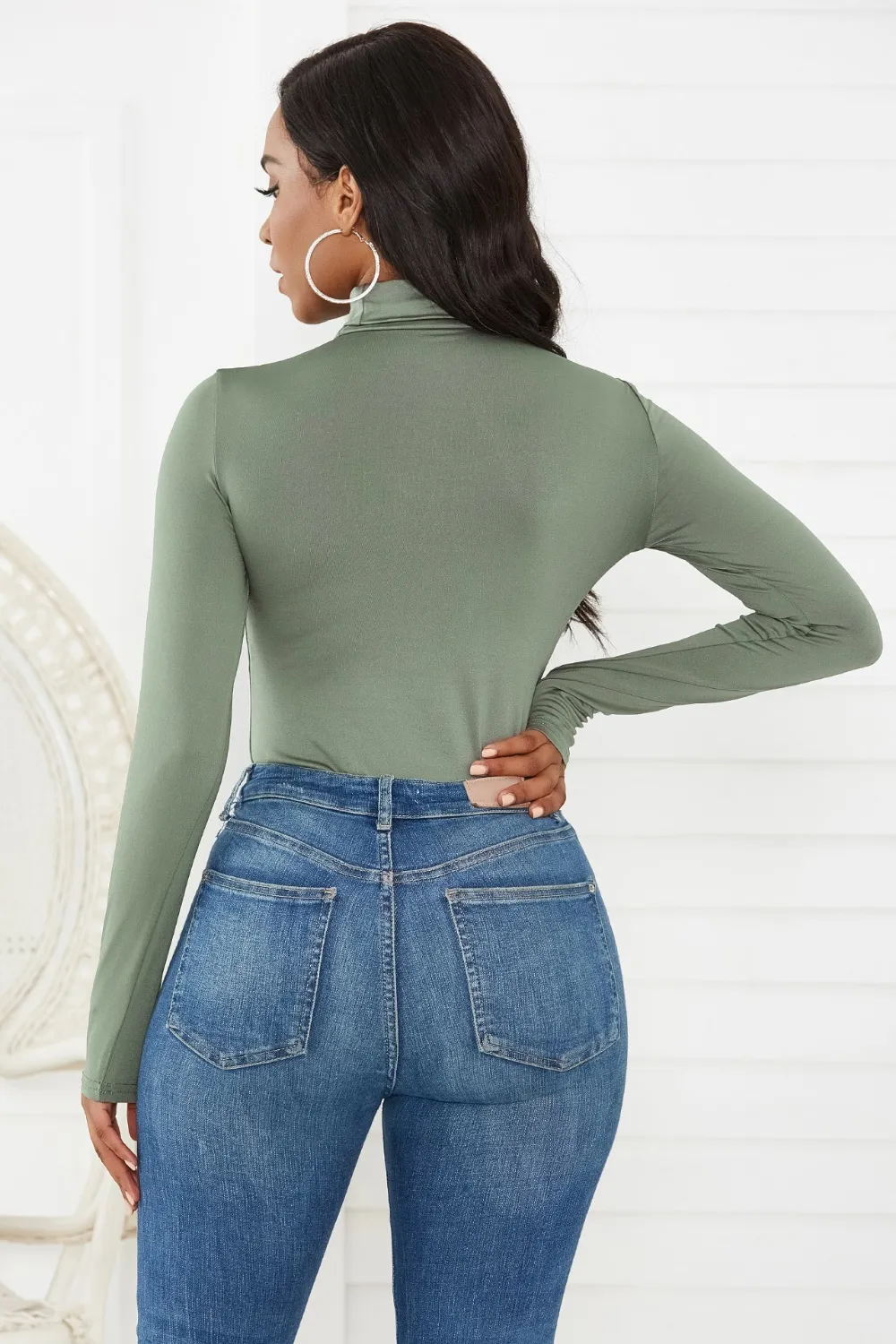 Turtleneck Long Sleeve Bodysuit, image 24