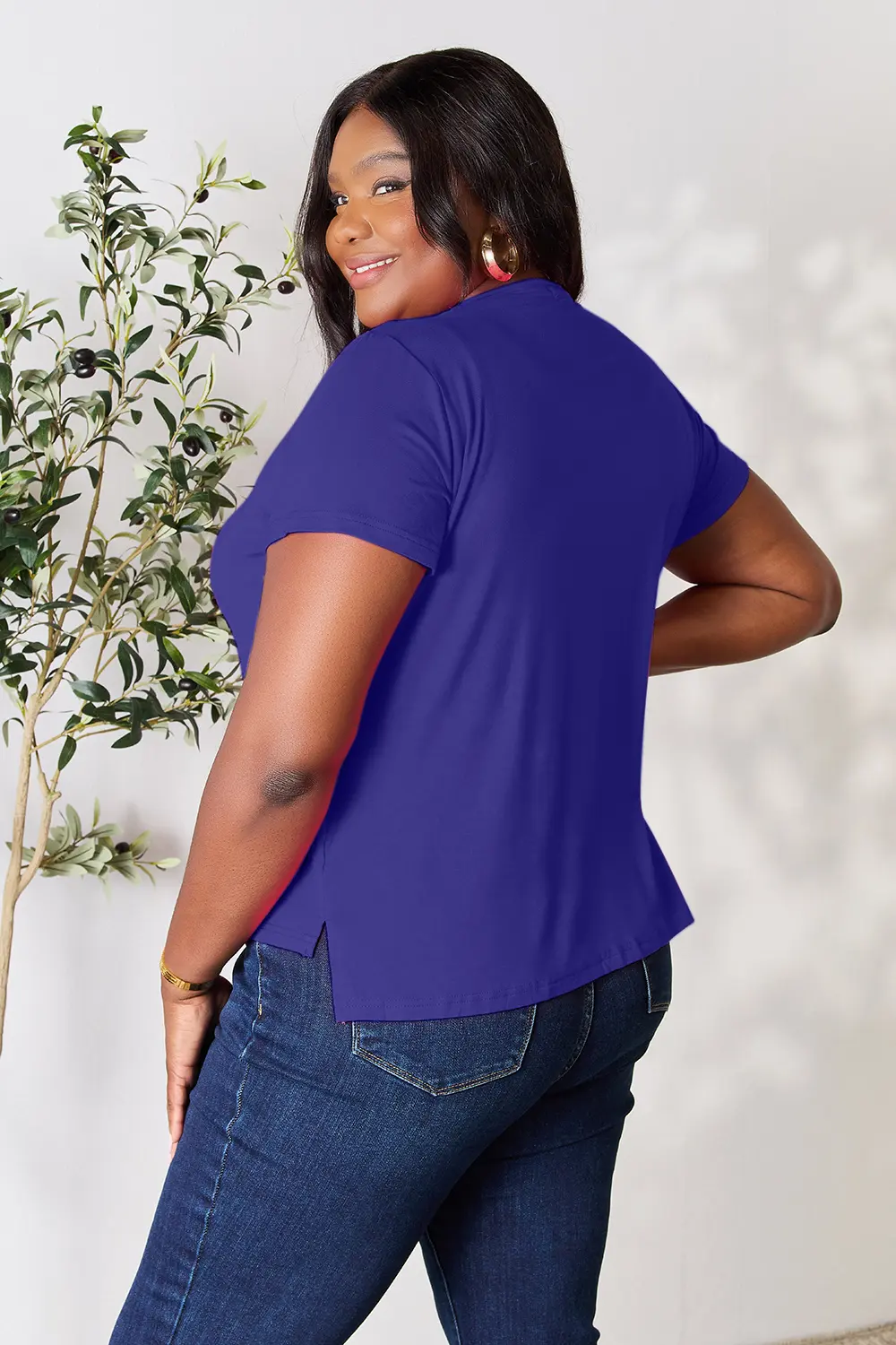 Full Size Round Neck Short Sleeve T-Shirt Plus Size, image 21