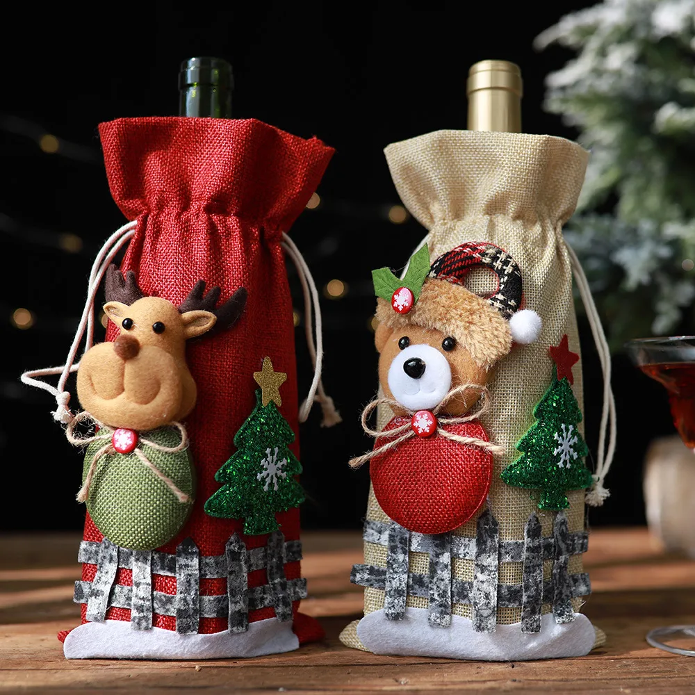 Assorted 2-Piece Christmas Doll Wine Bottle Covers, image 4