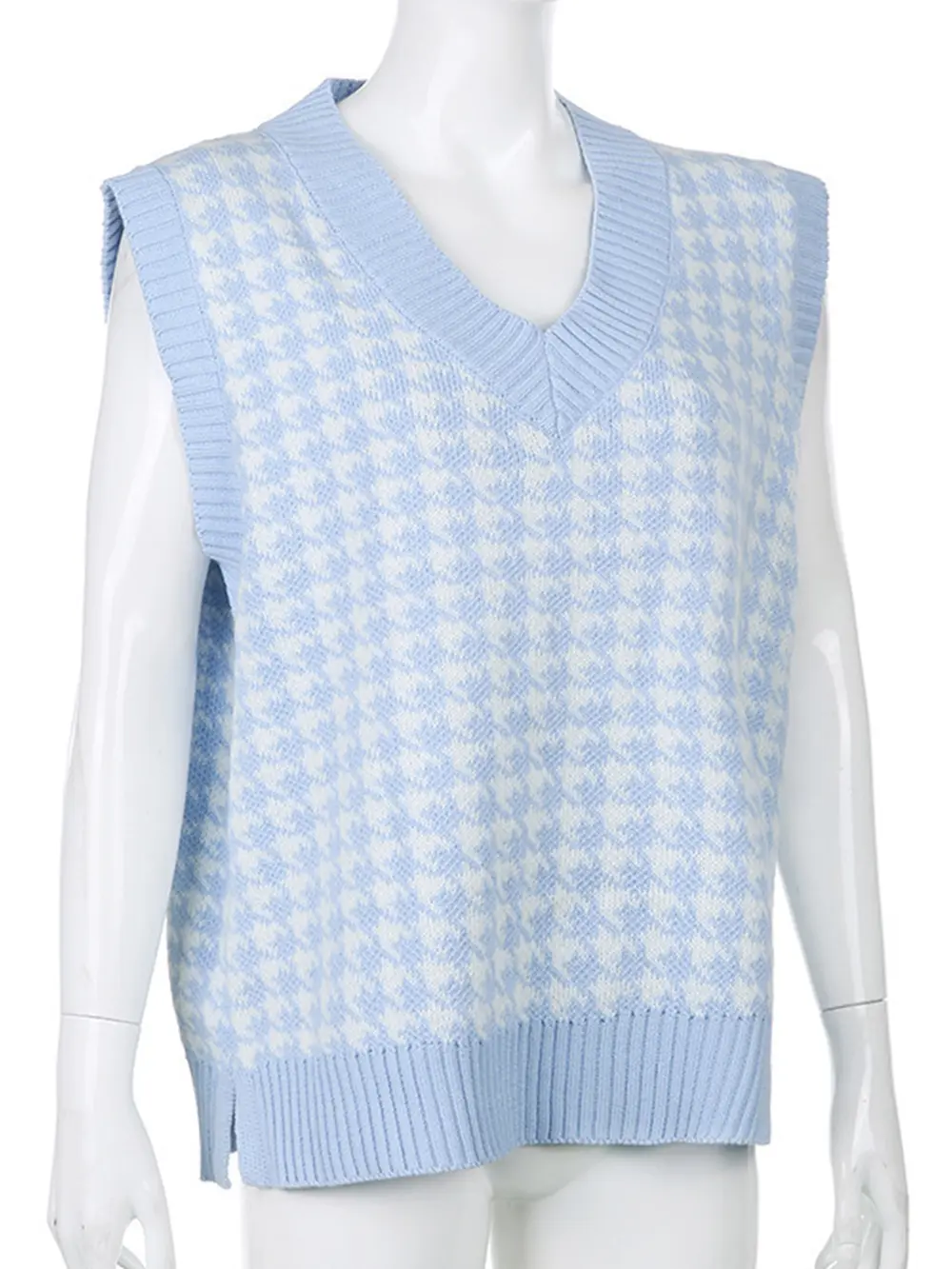 Houndstooth V-Neck Sweater Vest, image 20