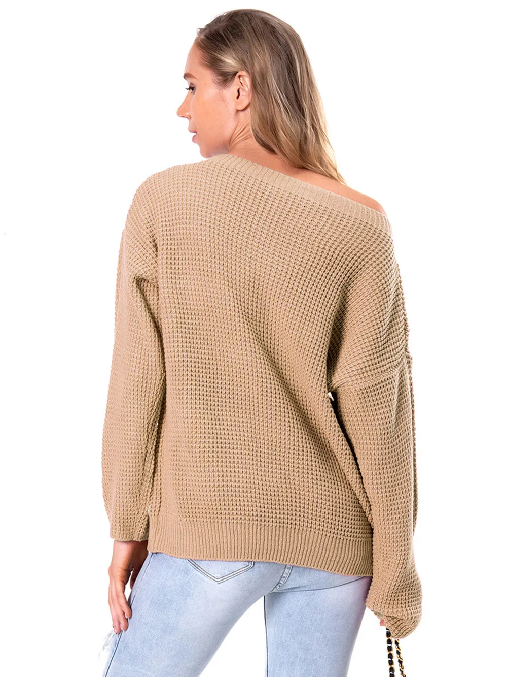 Boat Neck Drop Shoulder Long Sleeve Sweater, image 12
