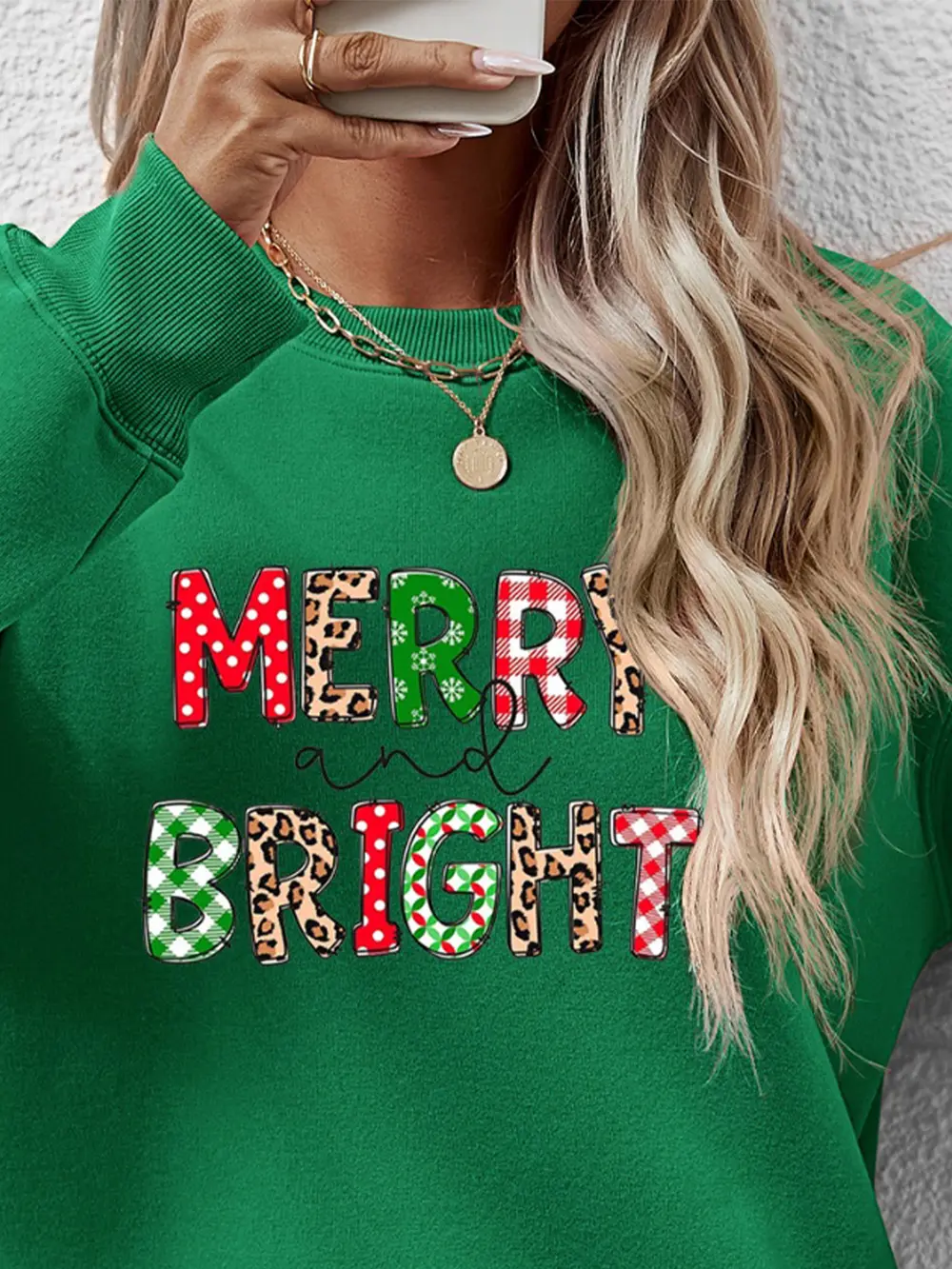 MERRY AND BRIGHT Round Neck Sweatshirt, image 18