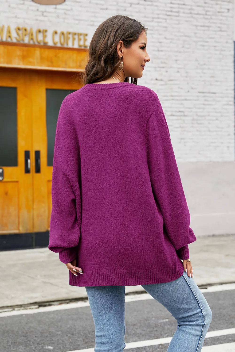 Round Neck Long Sleeve Sweater, image 3