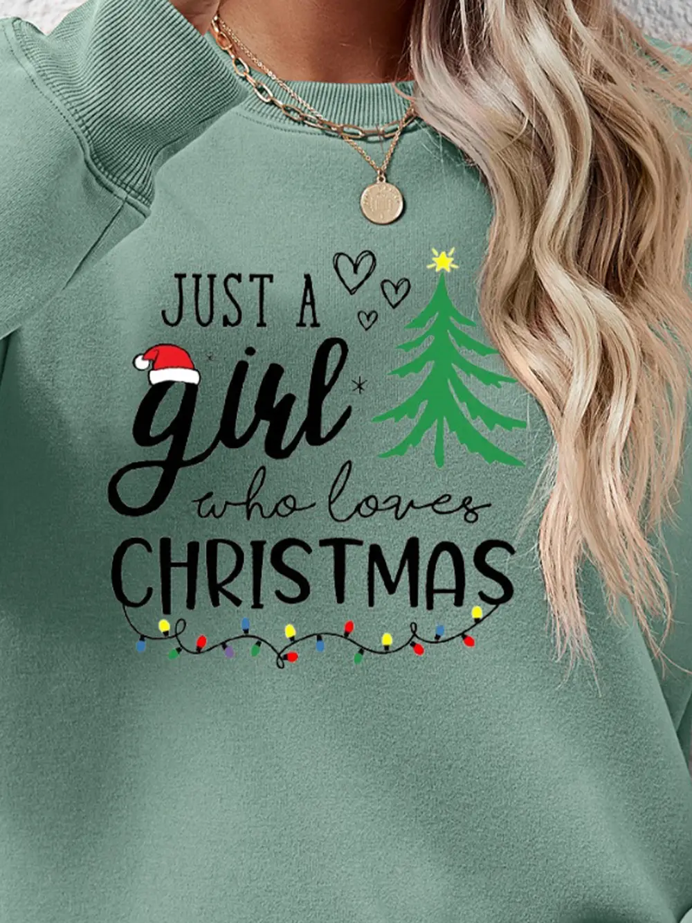 Letter Graphic Round Neck Sweatshirt, image 21