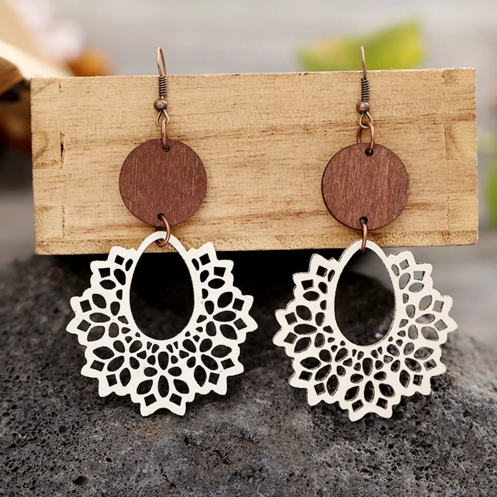 Geometric Cutout Dangle Earrings, image 2